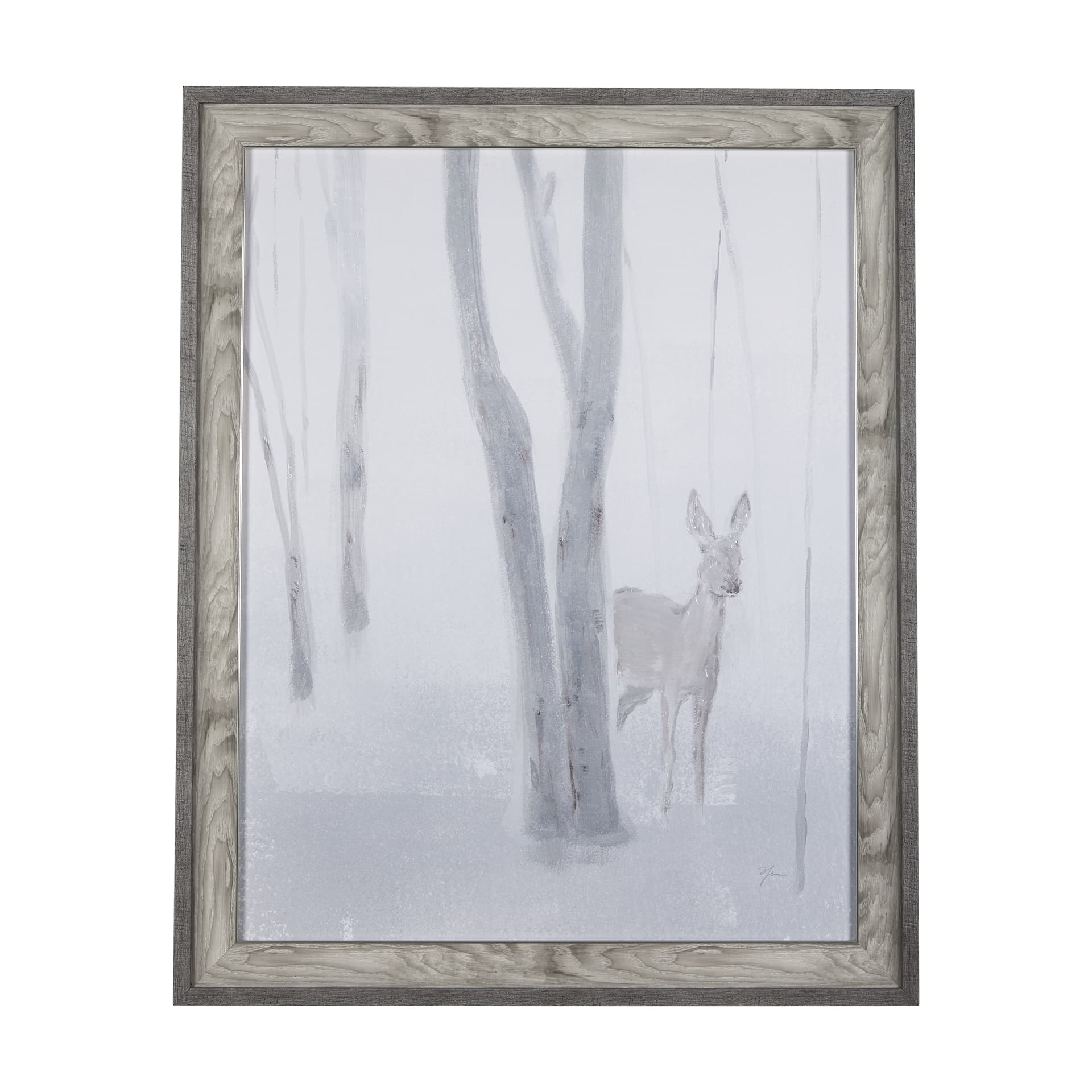 A Winter Day in Forest I by Mercana Studio Hand Embellished Framed Art Print Matted under Glass — product photograph