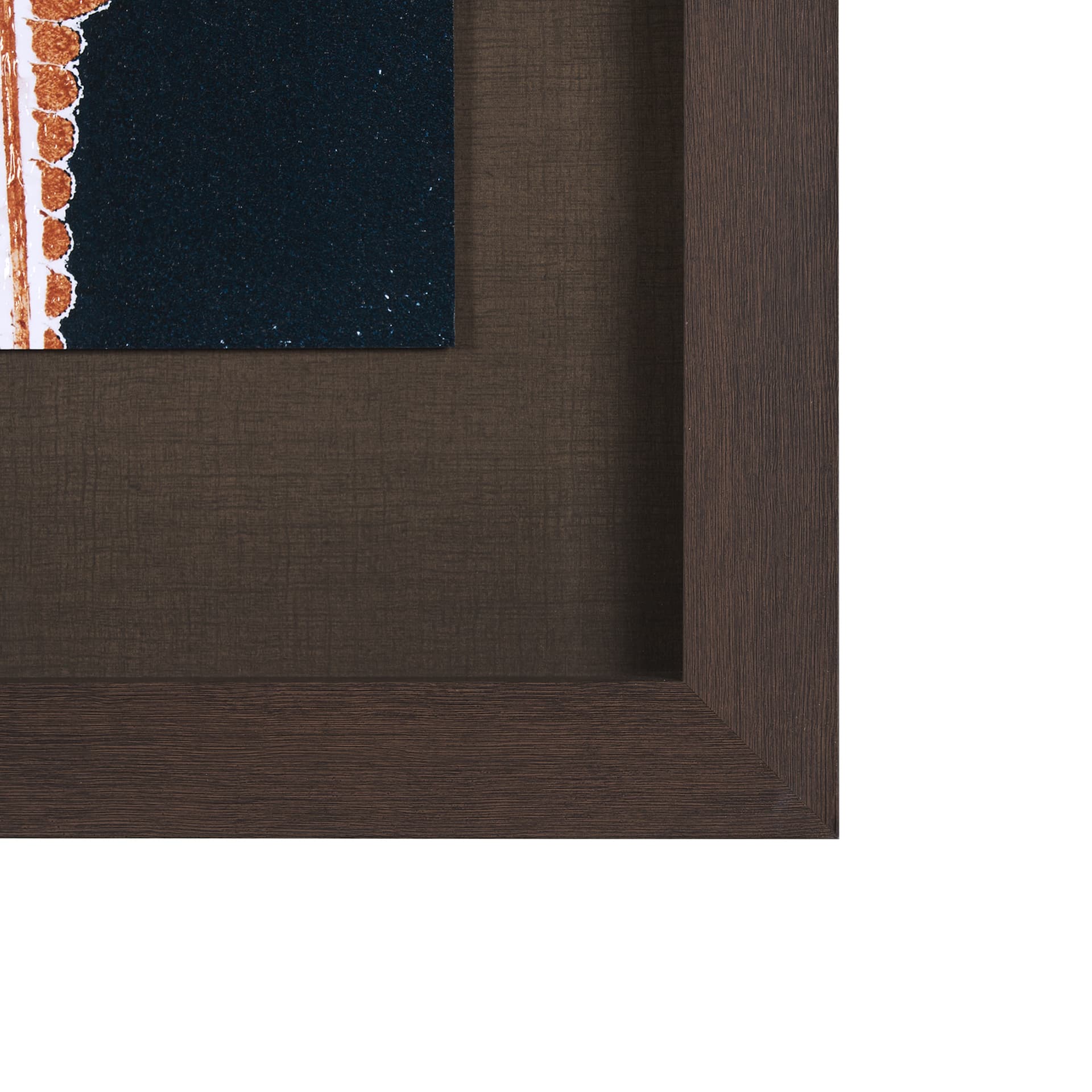 Indigo Fern 4 by Mary Margaret Briggs Hand Embellished Textured Framed Art Print Matted under Glass — product photograph
