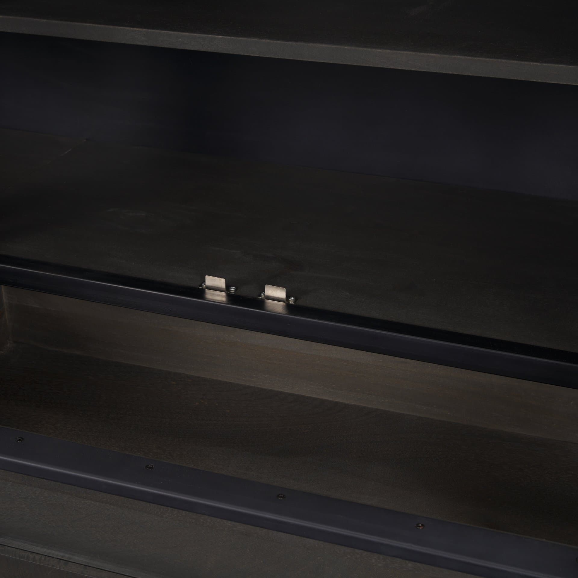 Gehry I 62.3x16.5 Black Metal Frame w/Wood Accent 4 Cabinet Door Two Drawer Sideboard — product photograph