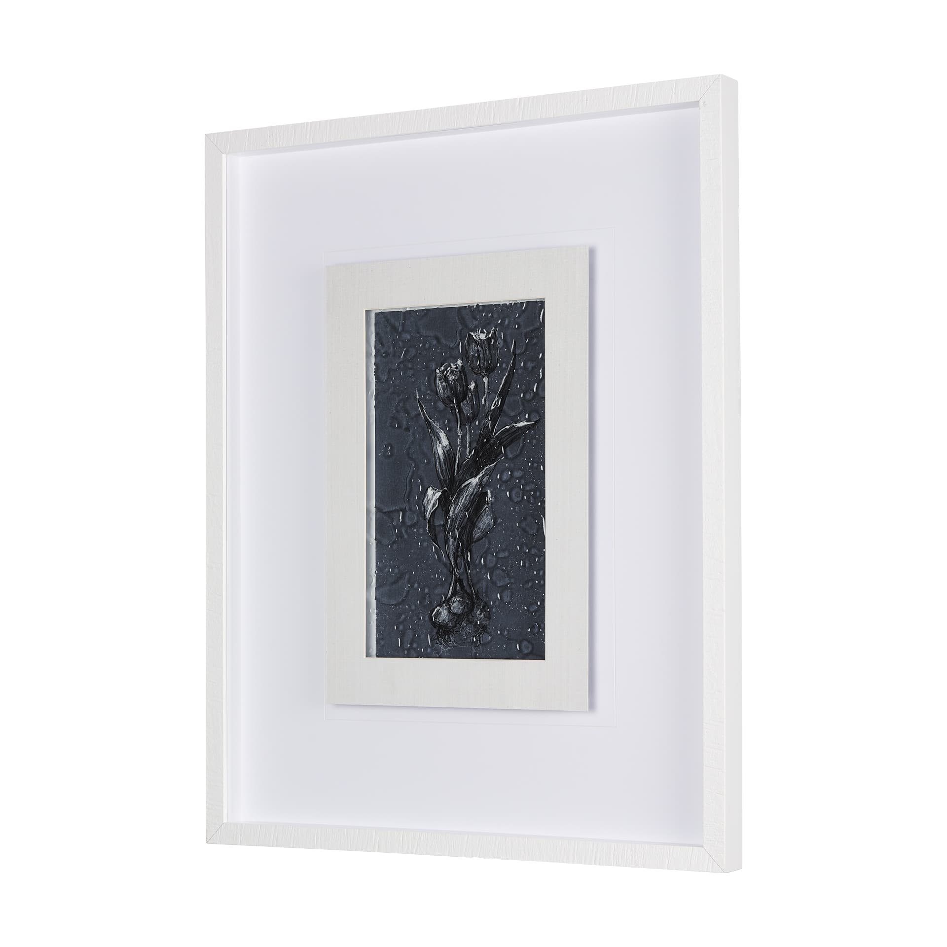 Botanical sketches I (Blue) by Mercana Studio Hand Embellished Framed Art Print Matted under Glass — product photograph
