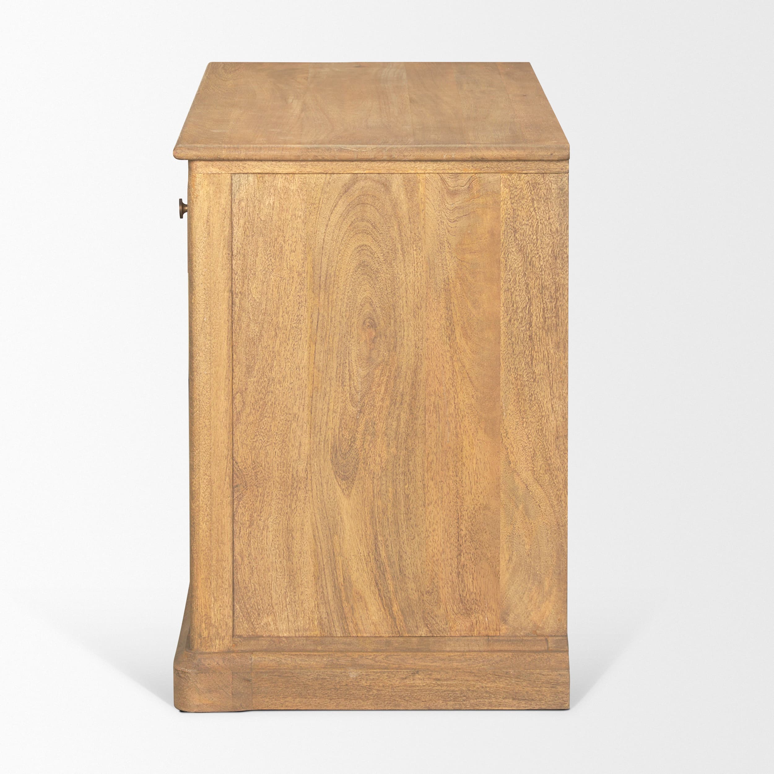 Baron Light Brown Solid Wood w/ Gunmetal Knobs 2-Door Accent Cabinet — product photograph