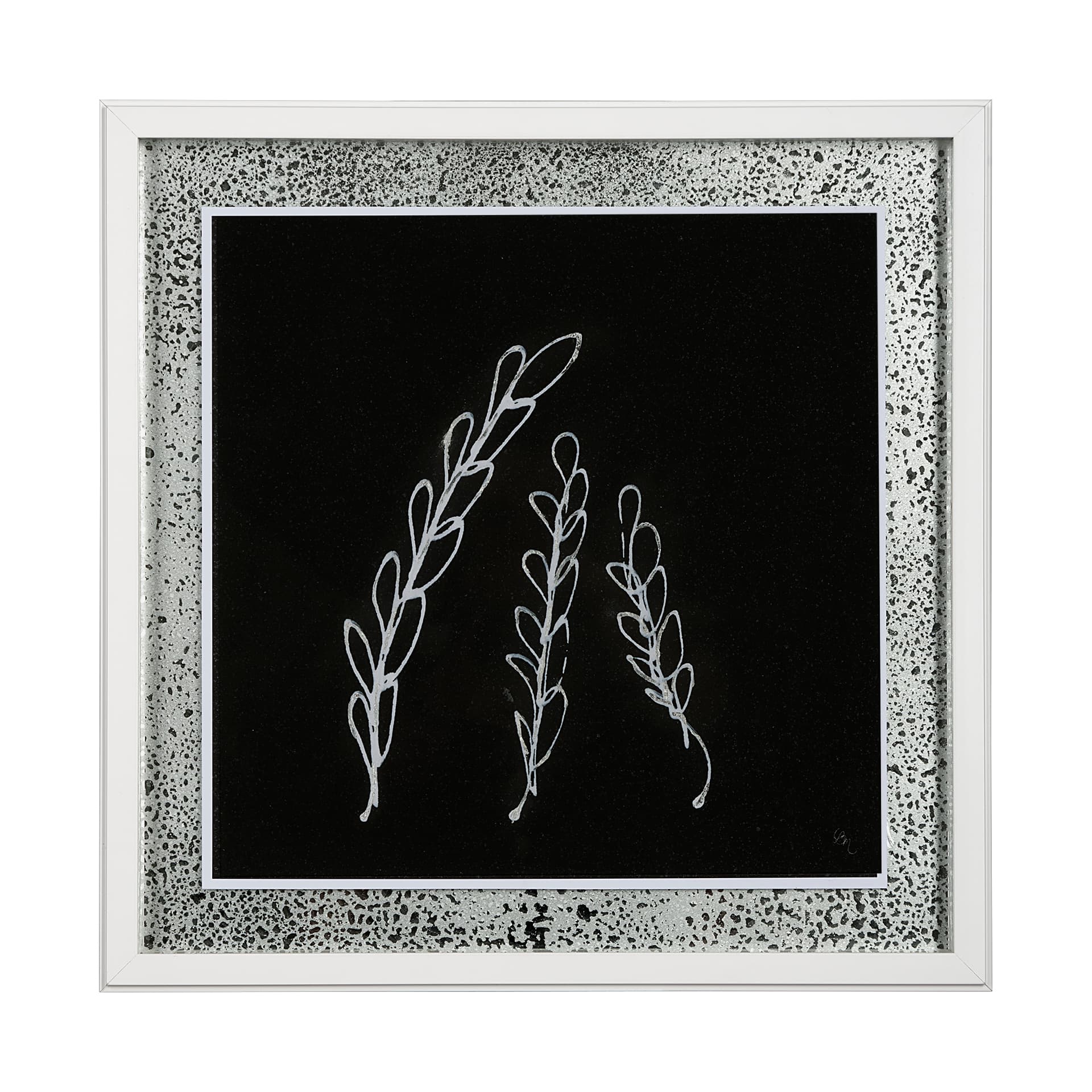 Flora IV by Mercana Studio a Hand Embellished Textured Framed Art Print Matted under Glass — product photograph