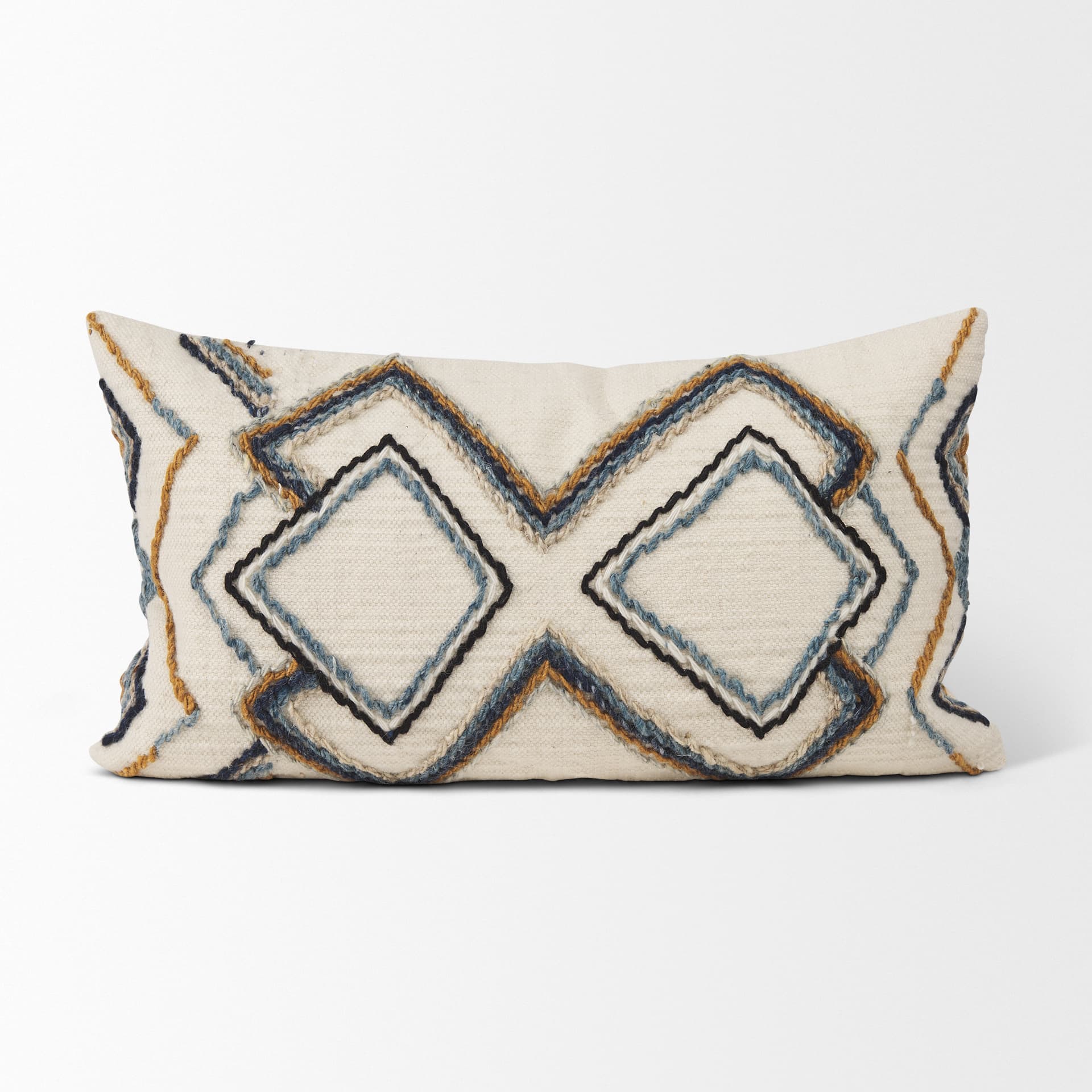 Kitt 14x26 Cream Multi Colored Patterned Lumbar Pillow Cover — product photograph
