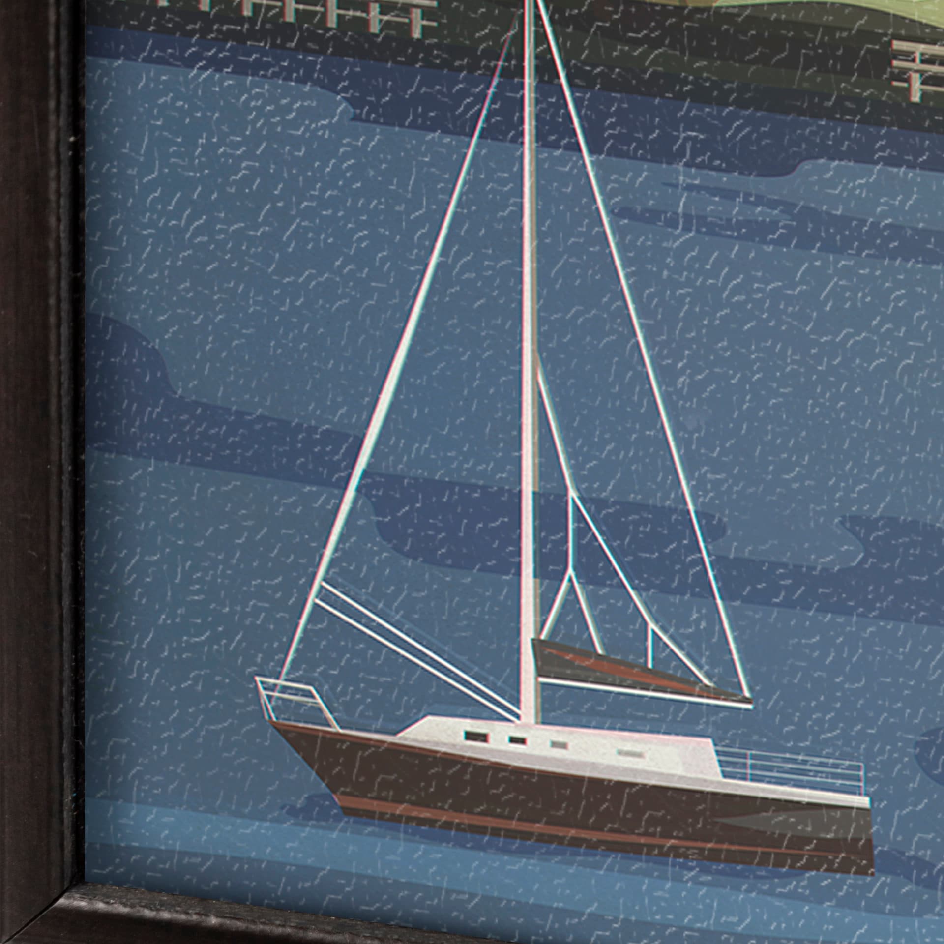 Lunenburg Go Canada (SM) by Mercana Studio a Hand Embellished Decograph Framed Art Print — product photograph