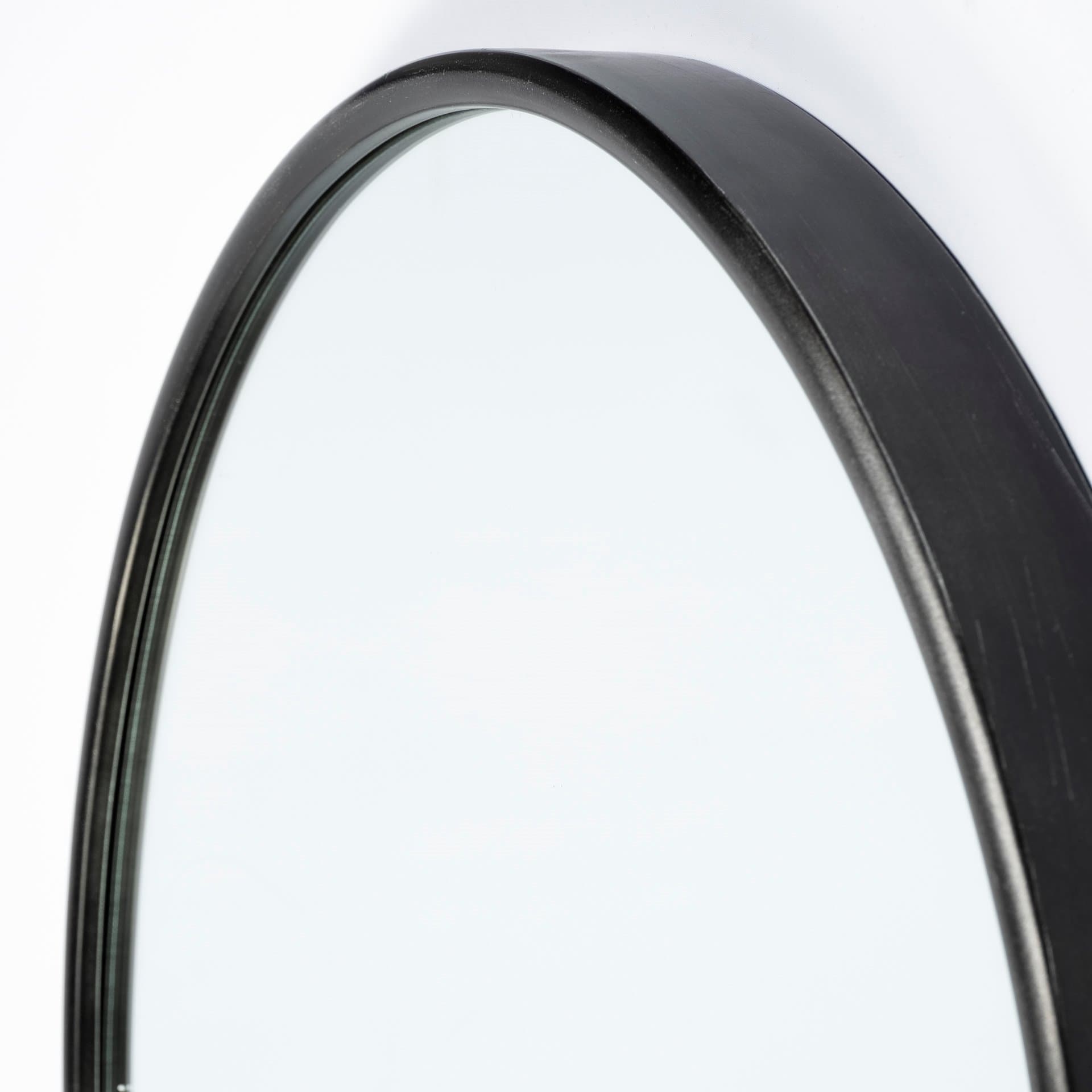 Agatha 28.0L x 2.0W x 70.0H Rounded Arch Black Metal Frame Full Length Mirror — product photograph