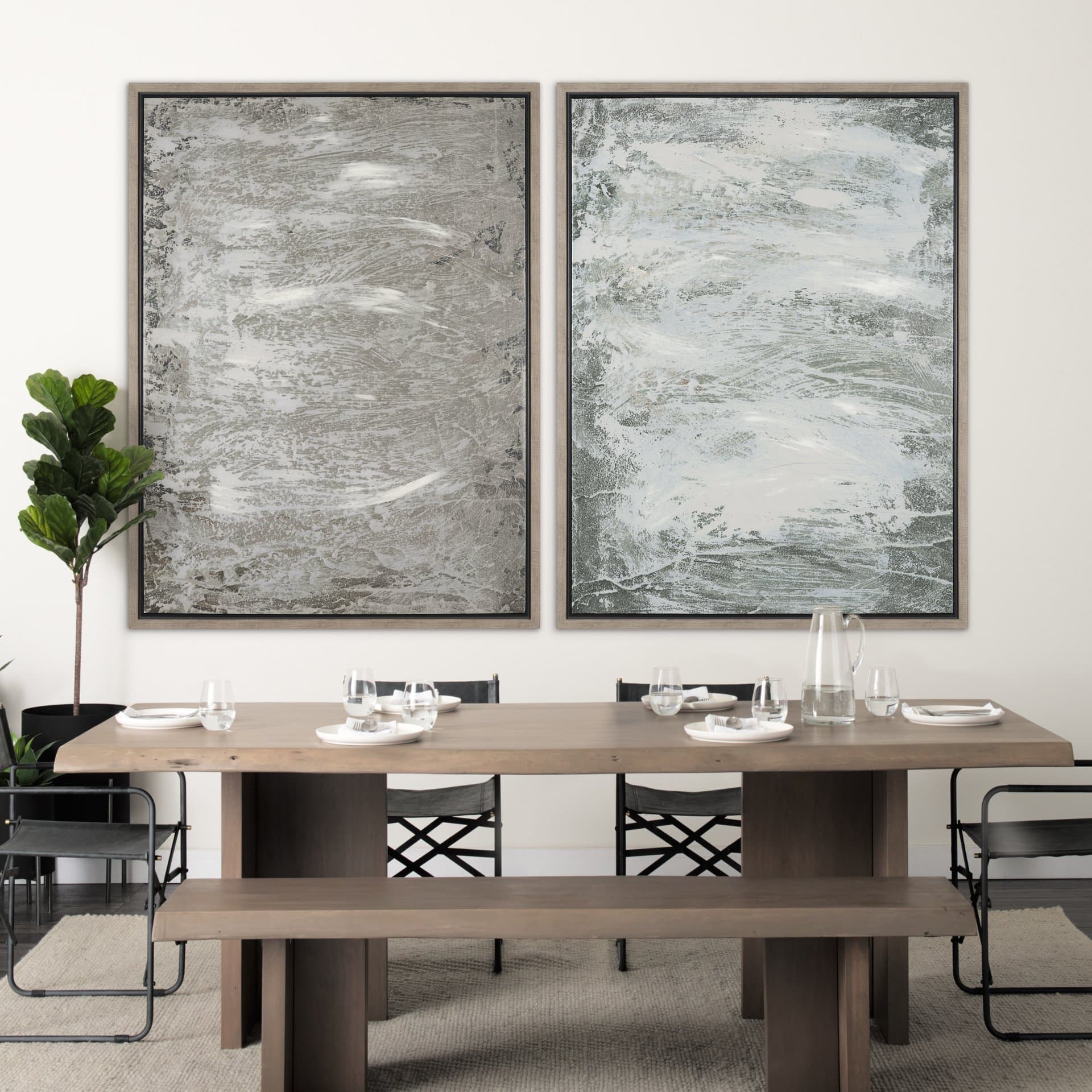 Verdant II by Mercana Studio Hand-Embellished Textured Framed Canvas Artwork — in a styled room