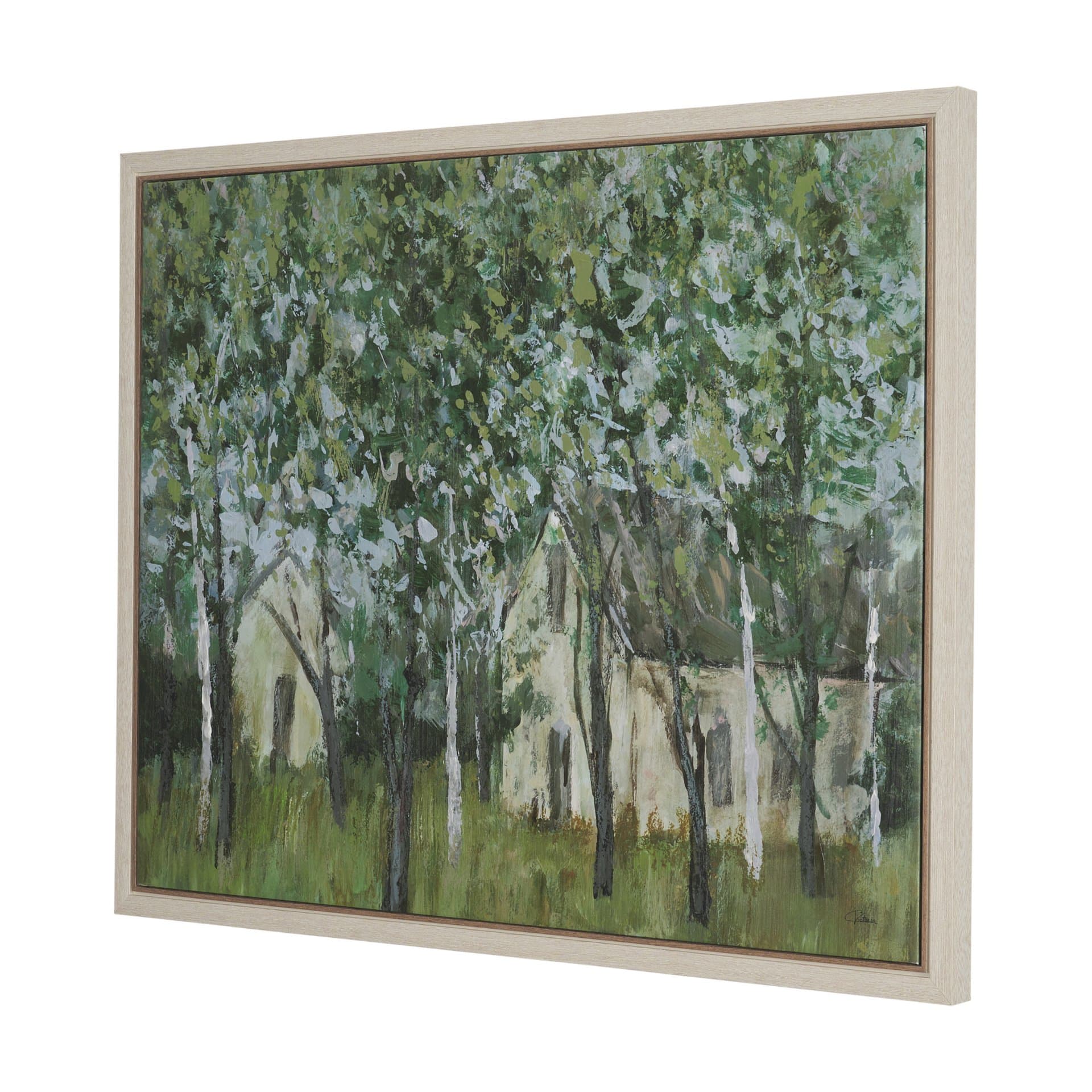 Summer Garden II by Mercana Studio Hand-Embellished Textured Framed Canvas Artwork — product photograph