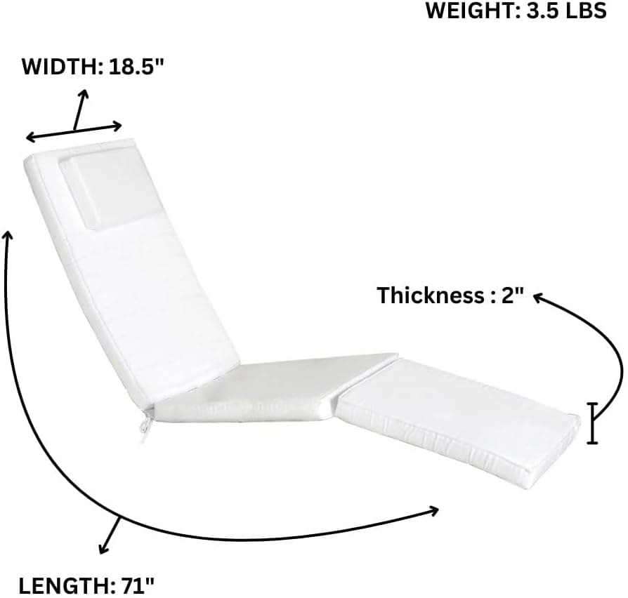 Steamer Chair White Cushion TC53-W — product photograph
