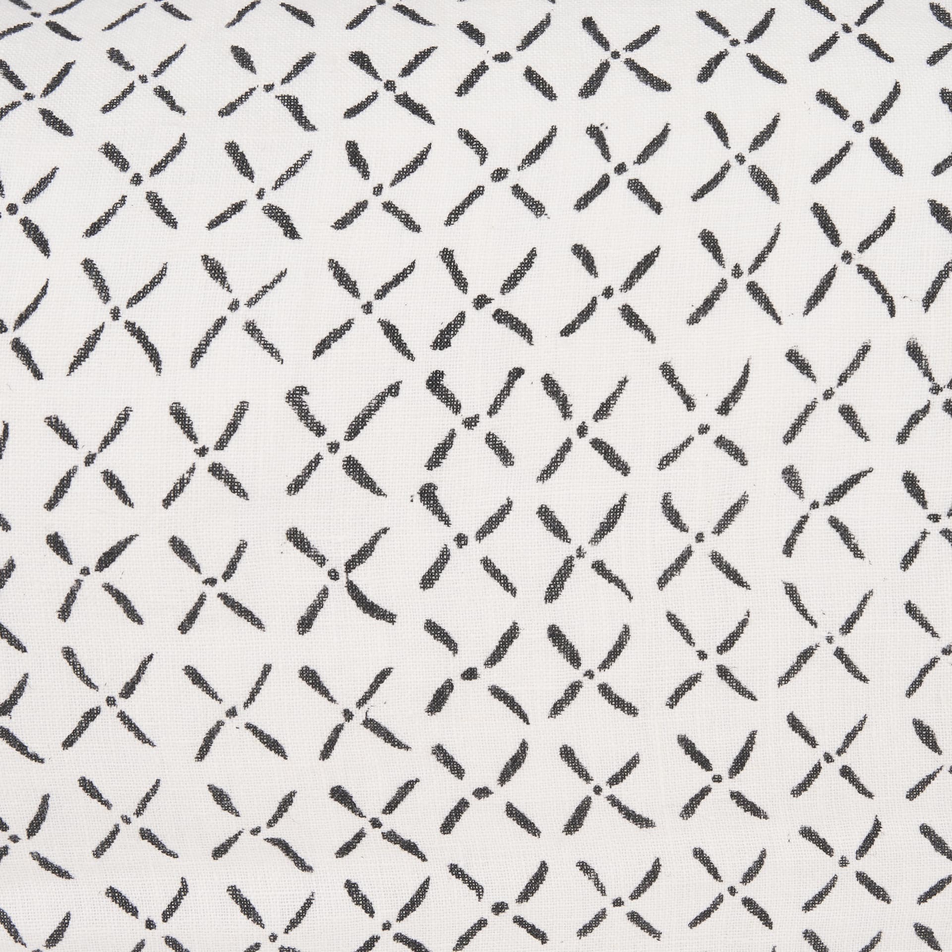 Jayden 14x26 Cream w/ Black Print Linen Lumbar Pillow Cover — product photograph