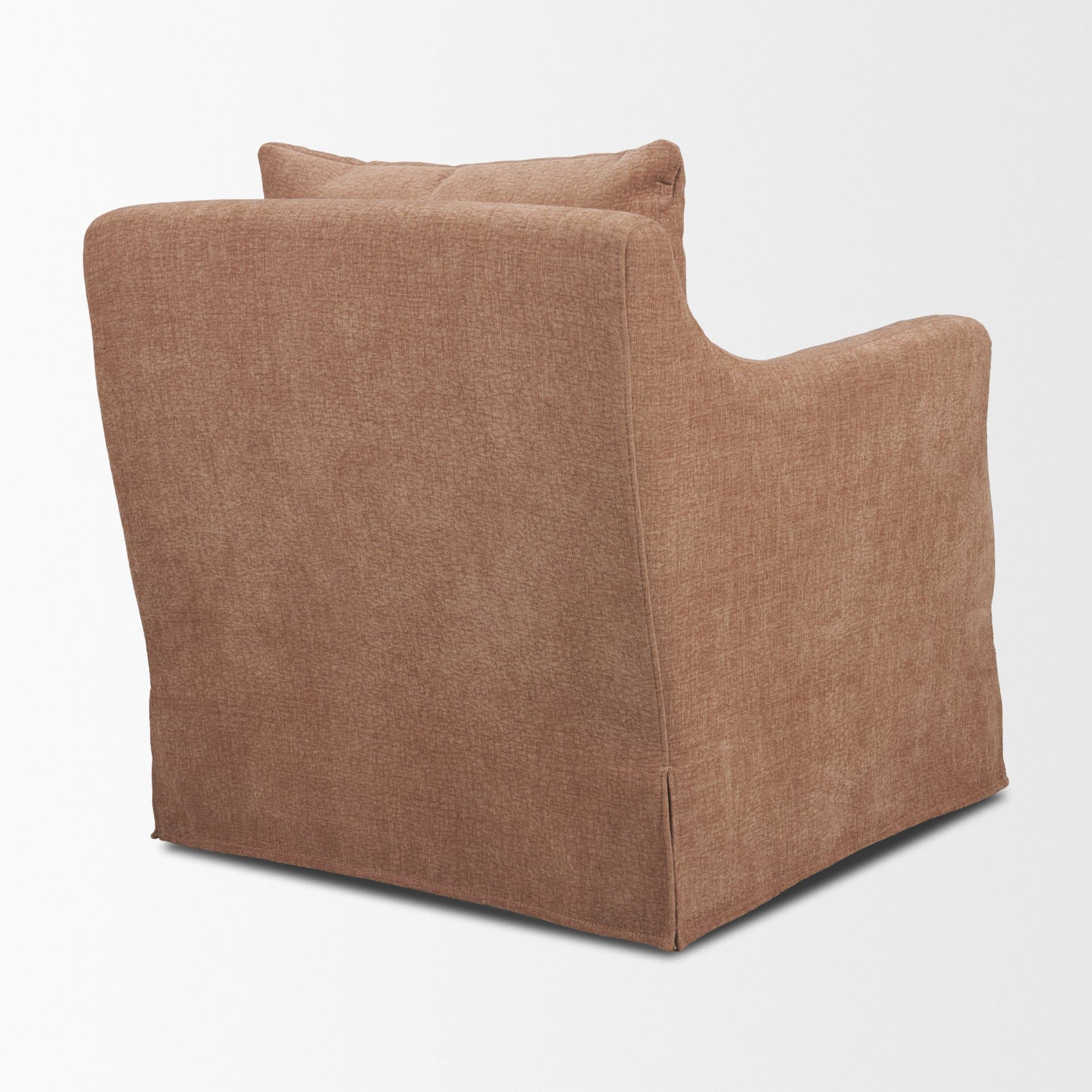 Ellington Slipcovered Slope Arm Swivel Accent Chair | Sienna Fabric-Fixed Chair — product photograph