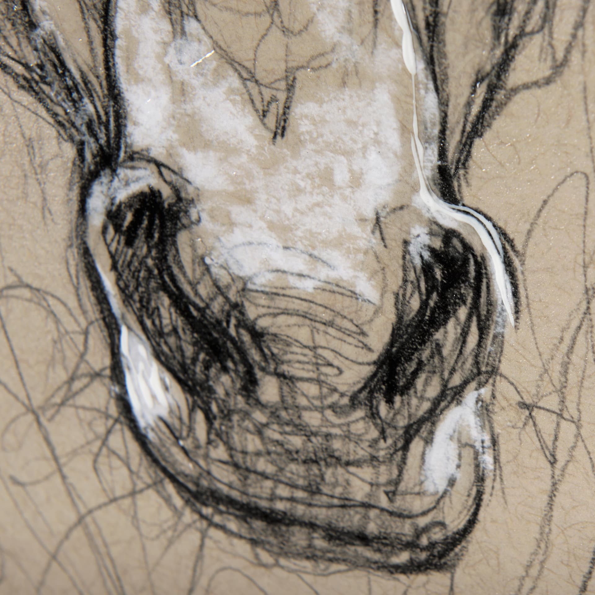 Sketch of Animal VI (Pony) by Mercana Studio Hand Embellished Framed Art Print Matted under Glass — product photograph