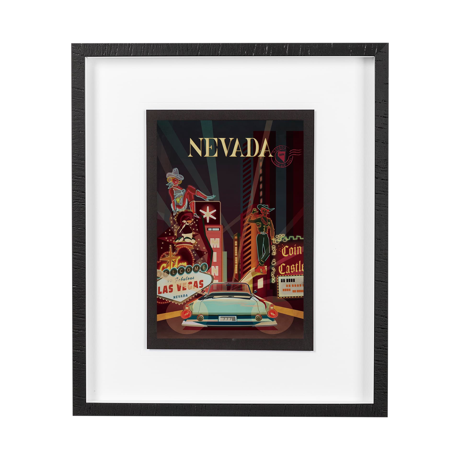 Nevada Go USA (M) by Mercana Studio a Framed Art Print Matted under Glass — product photograph