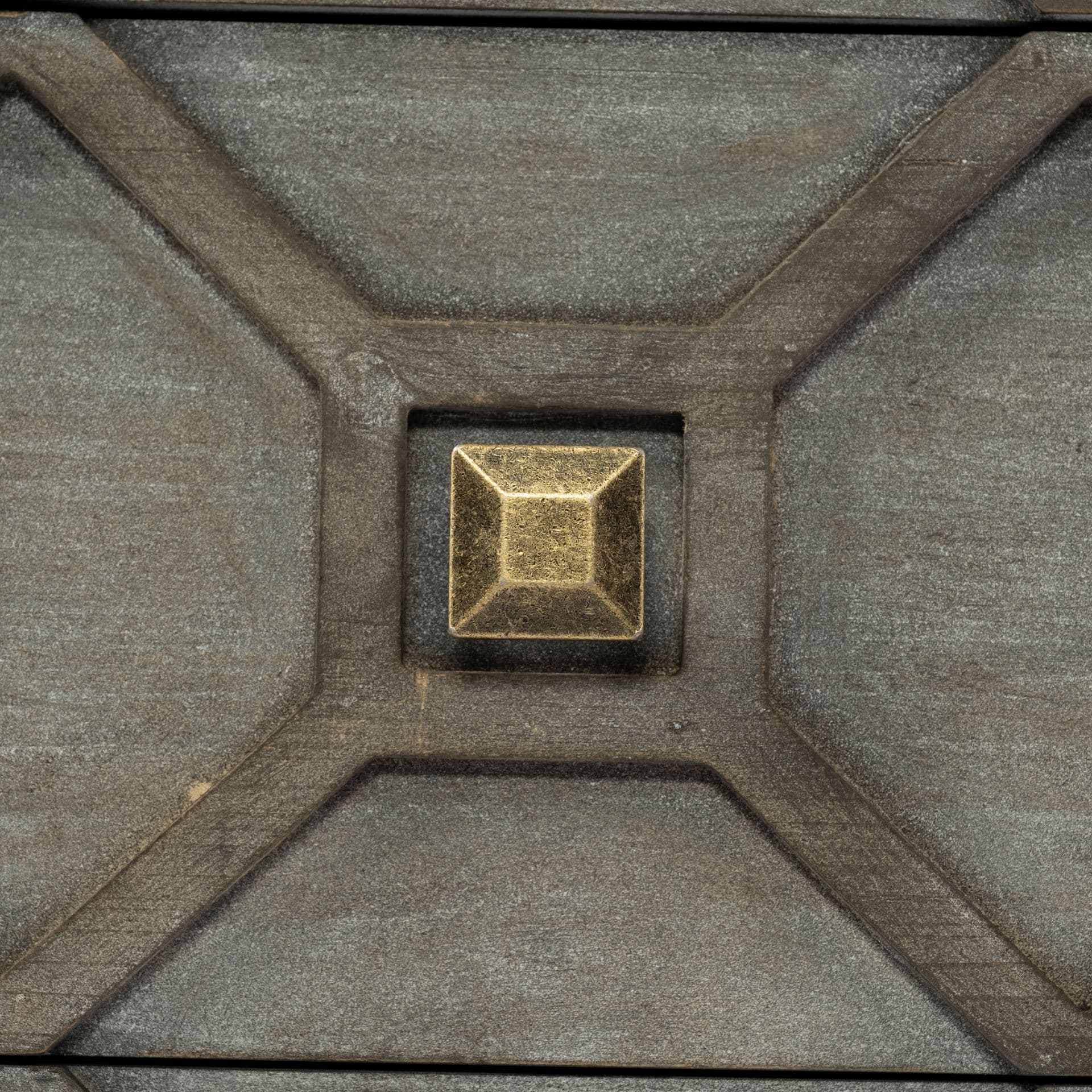 Genevieve II 70x15.8 Gray Fir Veneer W/Gold Metal Frame Base 9 Drawer Sideboard — product photograph