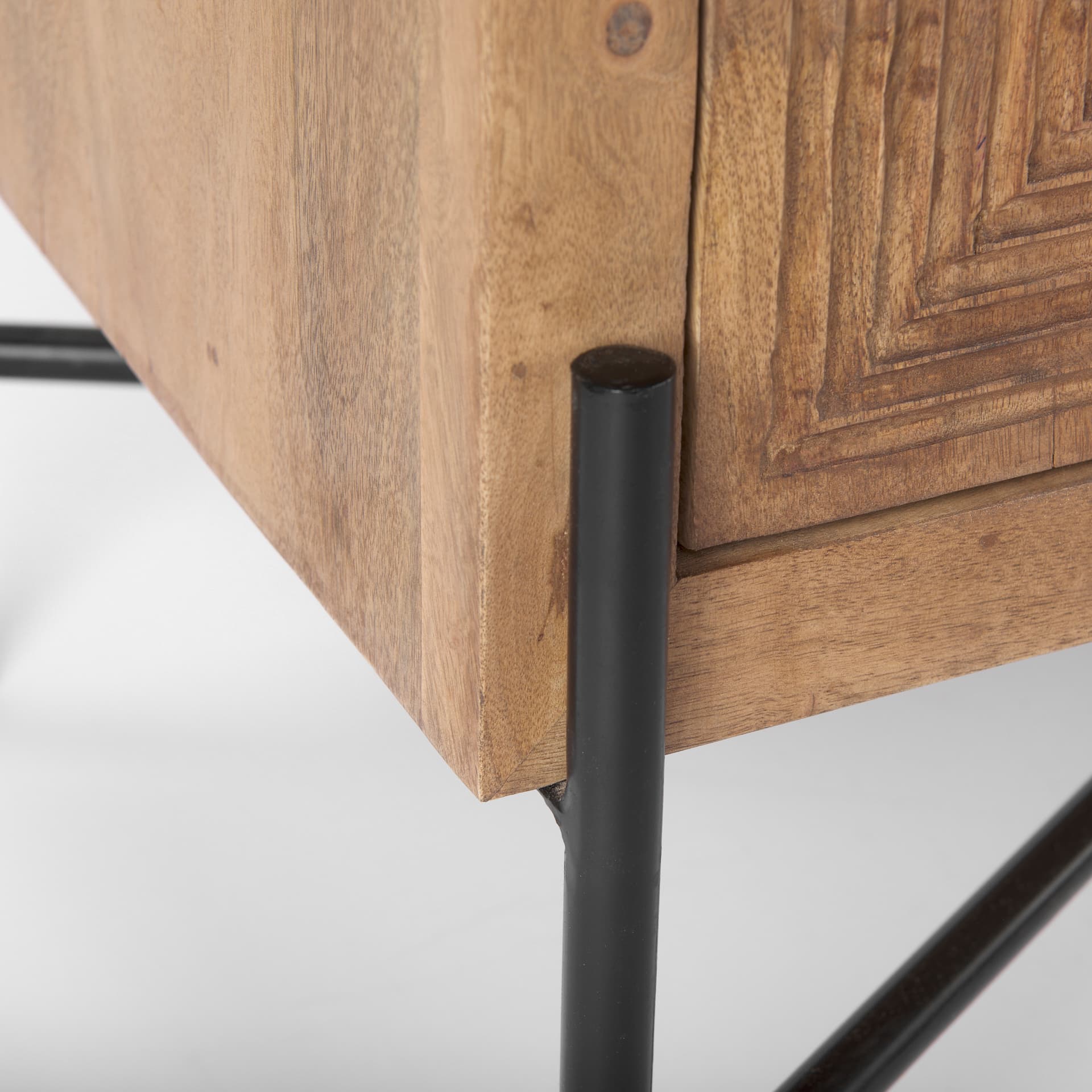 Cairo 36.0L x 19.5W x 36.0H 2 Door Wood and Metal Cabinet — product photograph