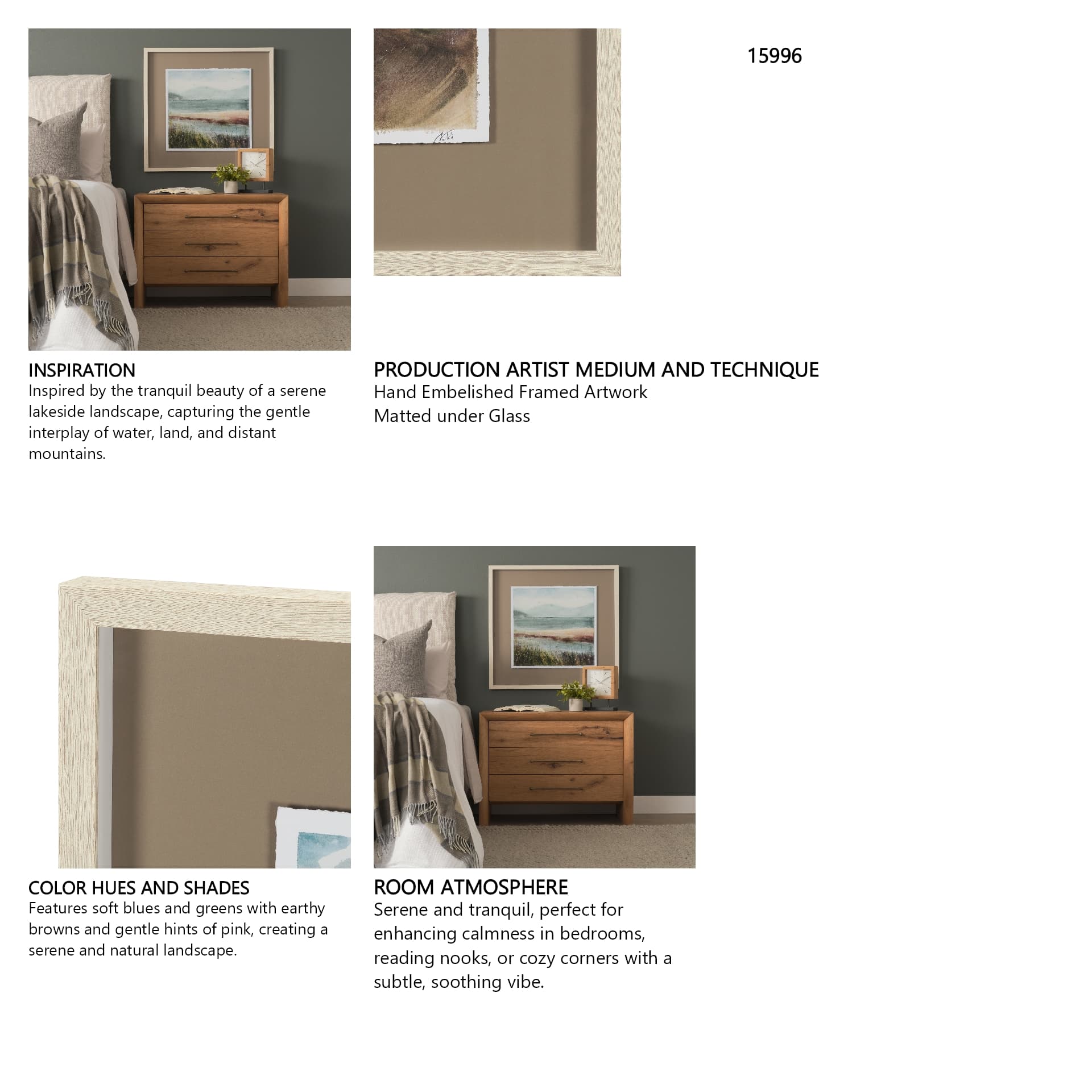 Shoreline Beauty III by Mercana Studio Hand Embelished Framed Artwork Matted under Glass — in a styled room