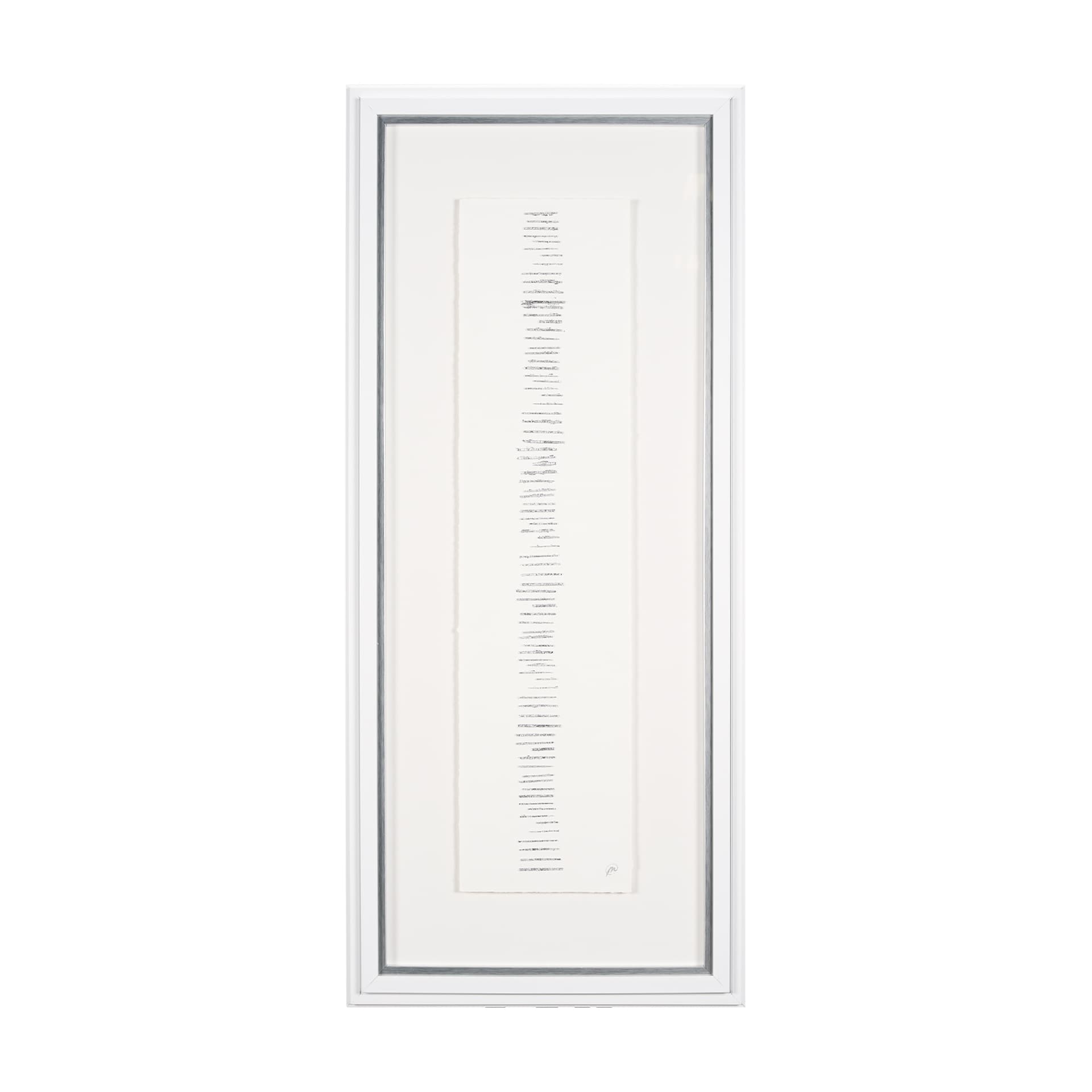 Random Lines Silver by Studio M a handmade Original Framed Artwork under Glass — product photograph