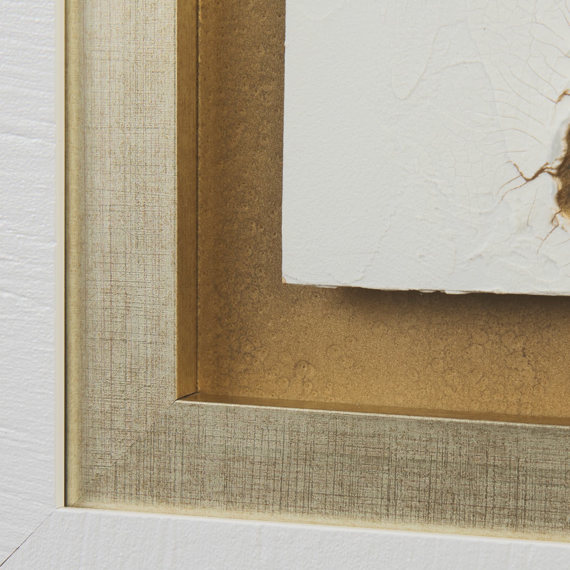 White and Gold river by Studio M a Framed Art Print Matted under Glass — product photograph