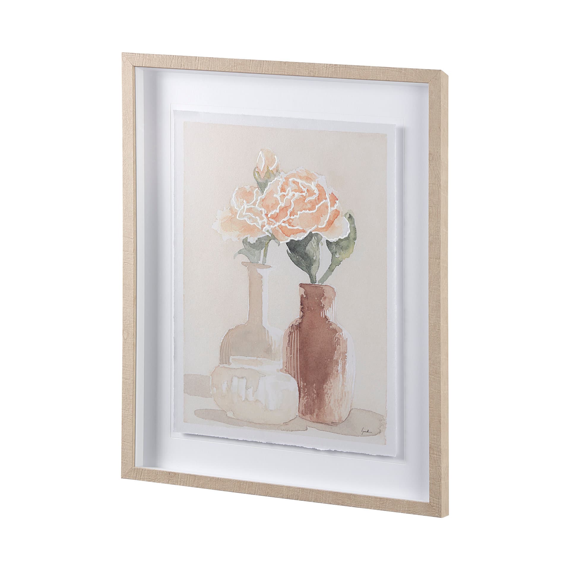 Boho Flowers II by Mercana Studio a Hand Embellished Textured Framed Art Print Matted under Glass — product photograph