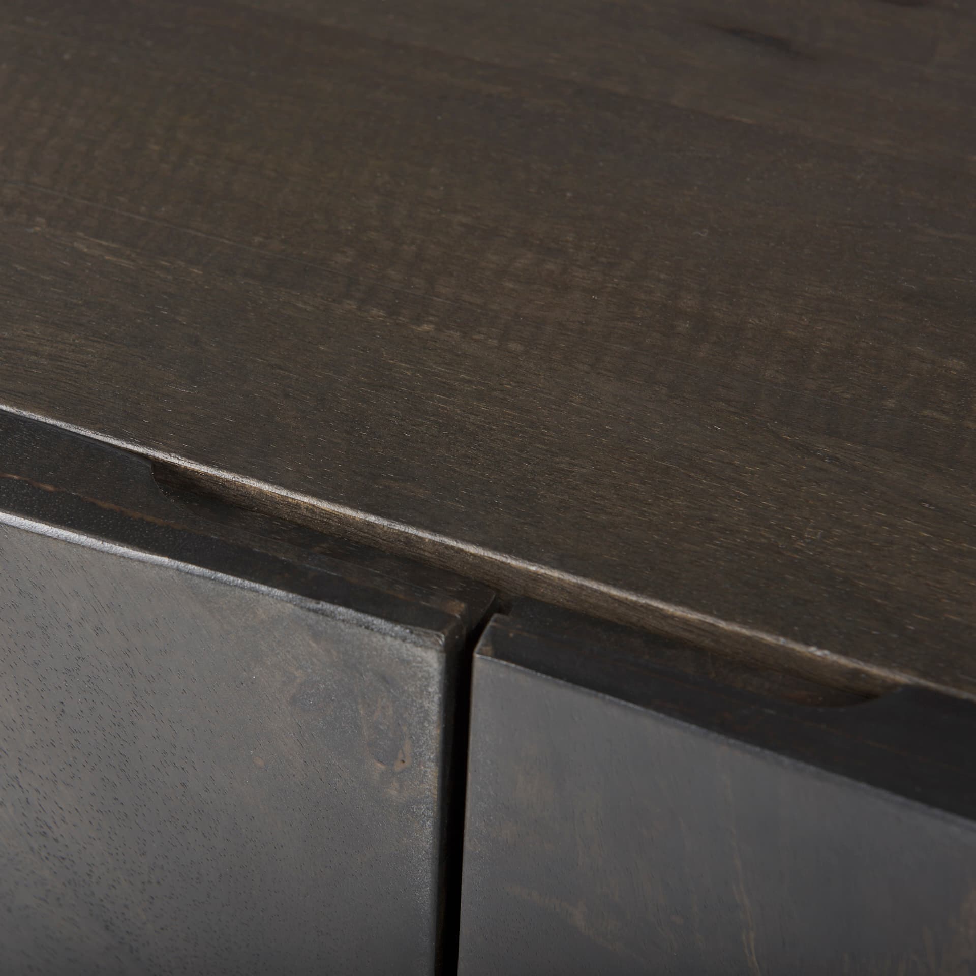 Darwin 80x17.5 Brown Solid Wood Gold Metal Base 4 Cabinet Door Sideboard — product photograph
