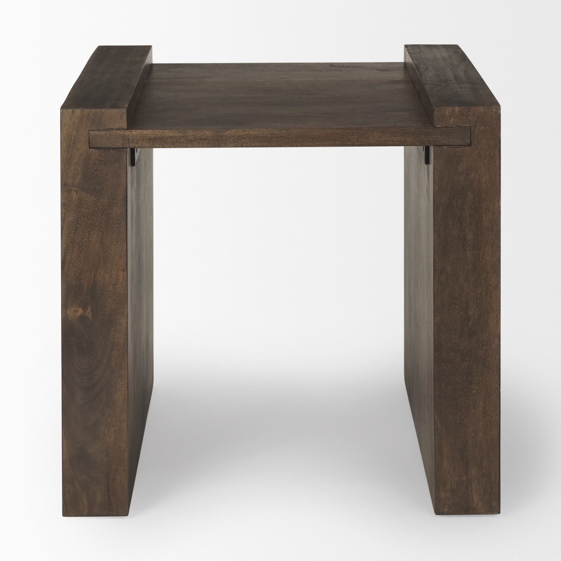 Athelia Dark Brown Wood Accent Table — product photograph
