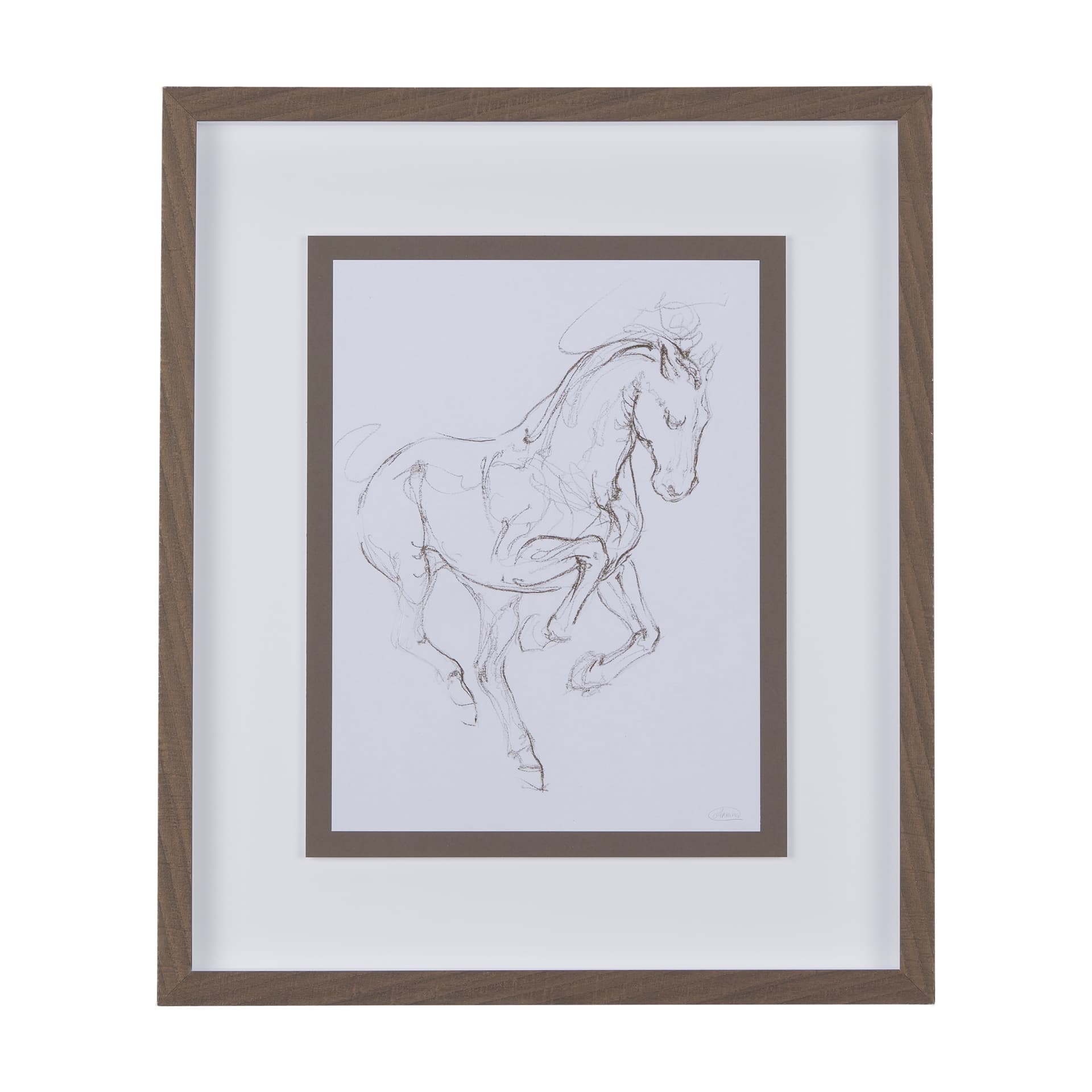 Horse I by Mercana Studio a Hand Embellished Textured Framed Art Print Matted under Glass — product photograph