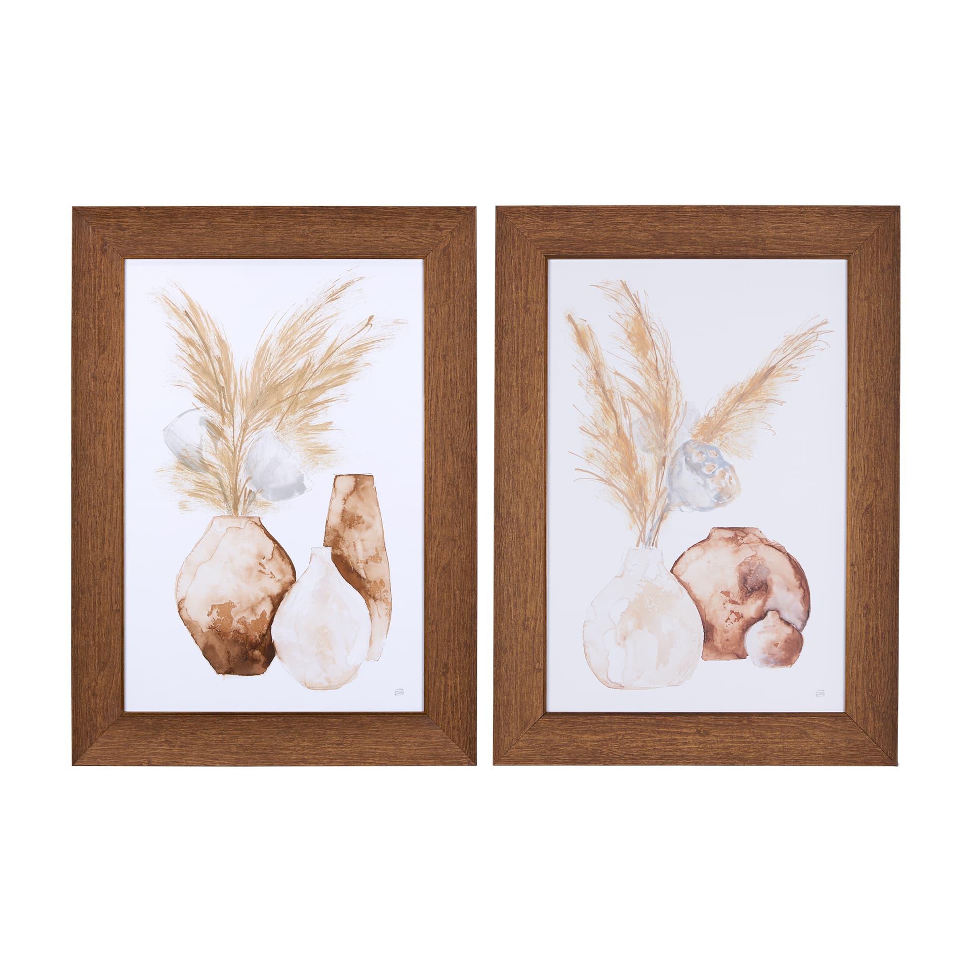 Vase Gray Lotus Pods by Mercana Studio a Hand Embellished Textured Framed Art Print — product photograph