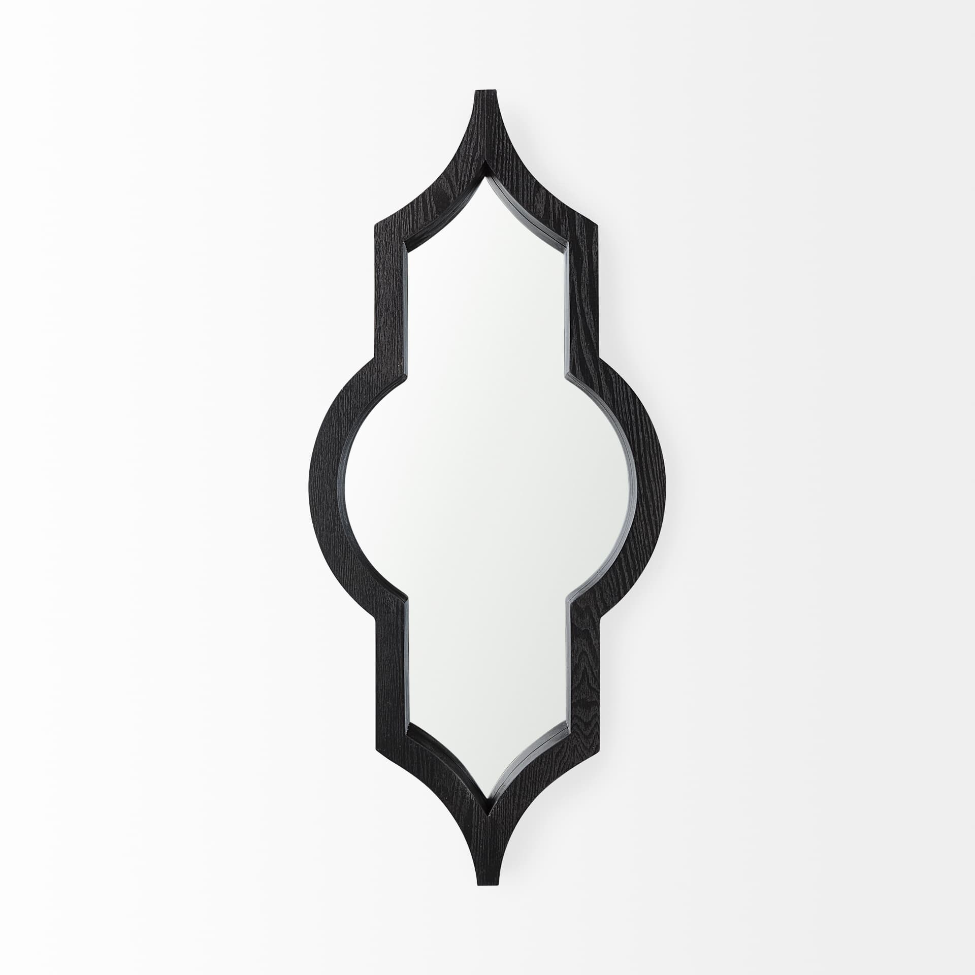 Tamanar 15.0 x 3.0 x 34.1 Black Wood Frame Wall Mirror — product photograph