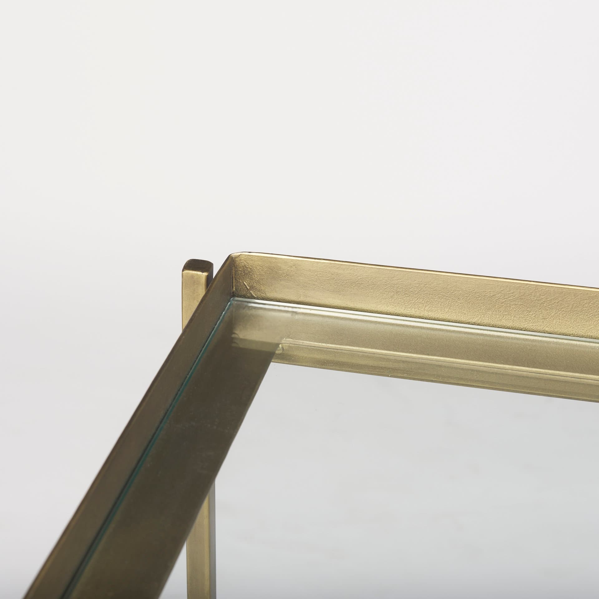 Trey Gold Metal W/Glass Accent Table — product photograph
