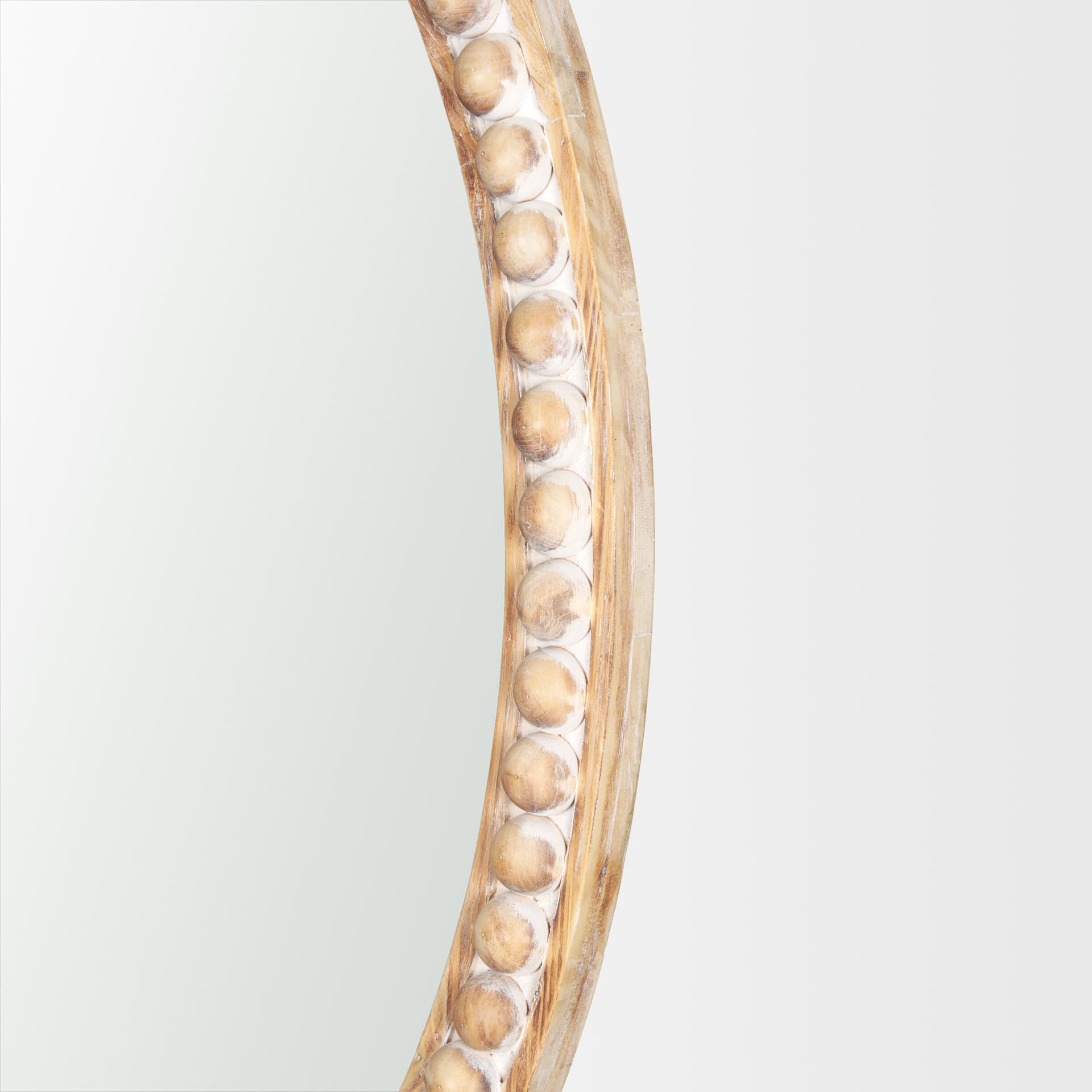 Roan Light Brown Wood Beaded Wall Mirror — product photograph
