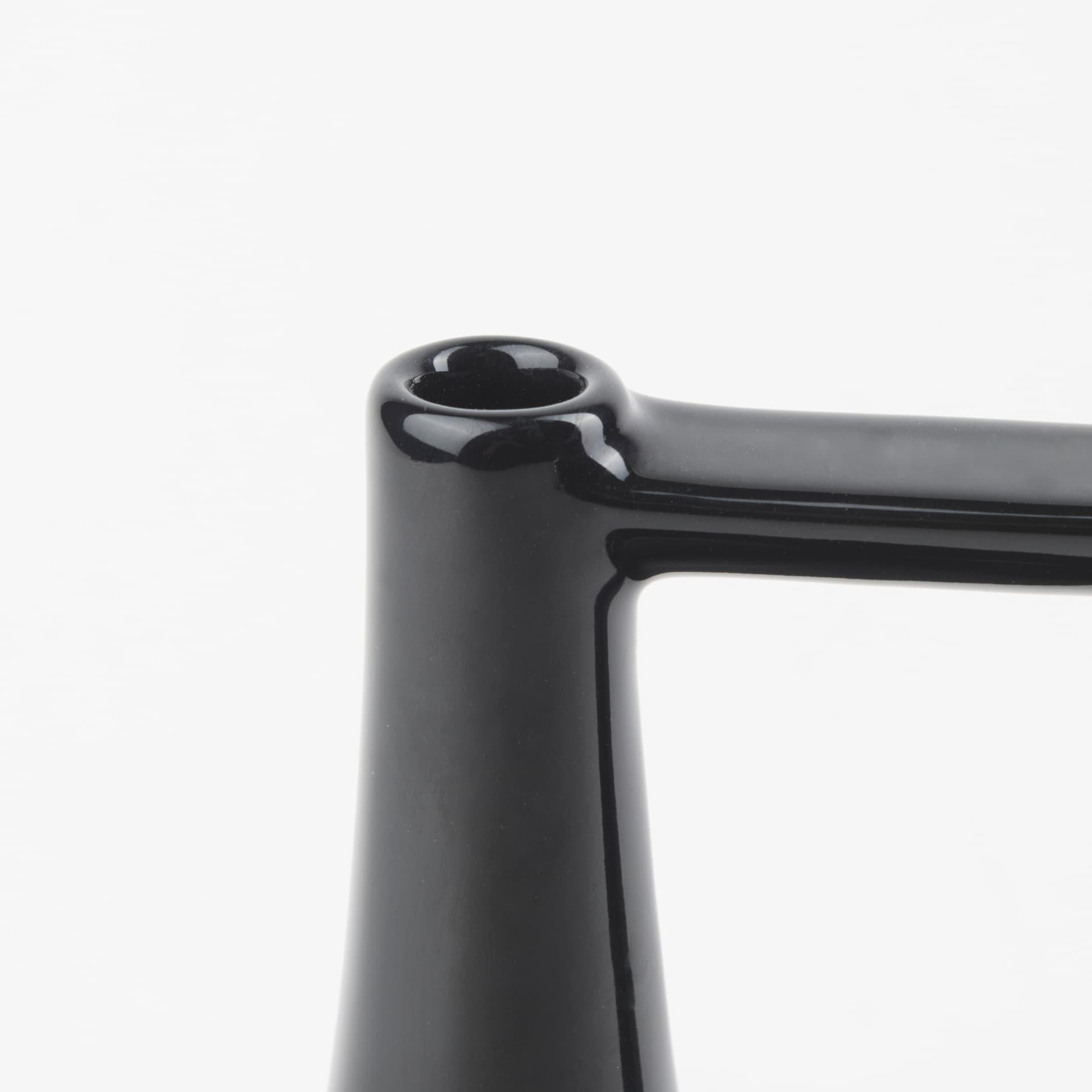 Burton 8.3H Small Glossy and Matte Black Ceramic Jug Vase — product photograph