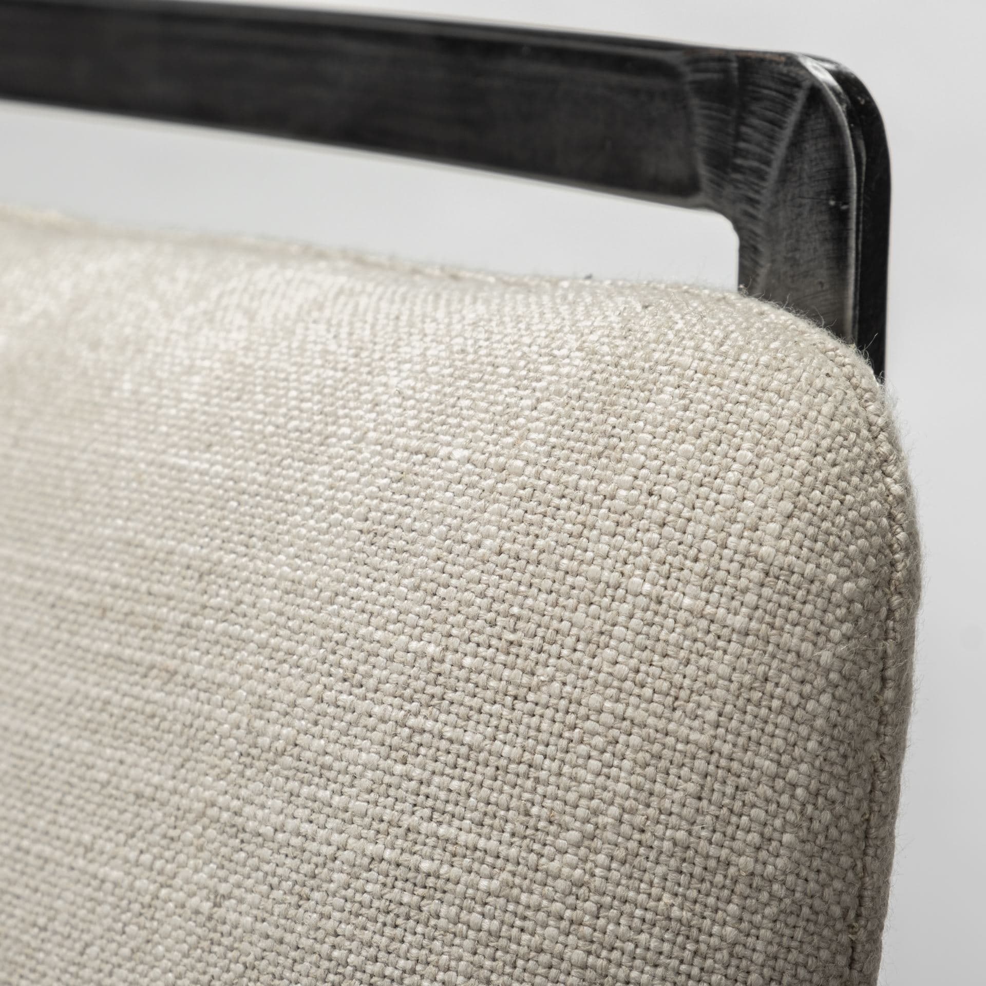 Kavalan Low Back 24.25in Seat Counter Stool | Beige Fabric w/ Metal — product photograph