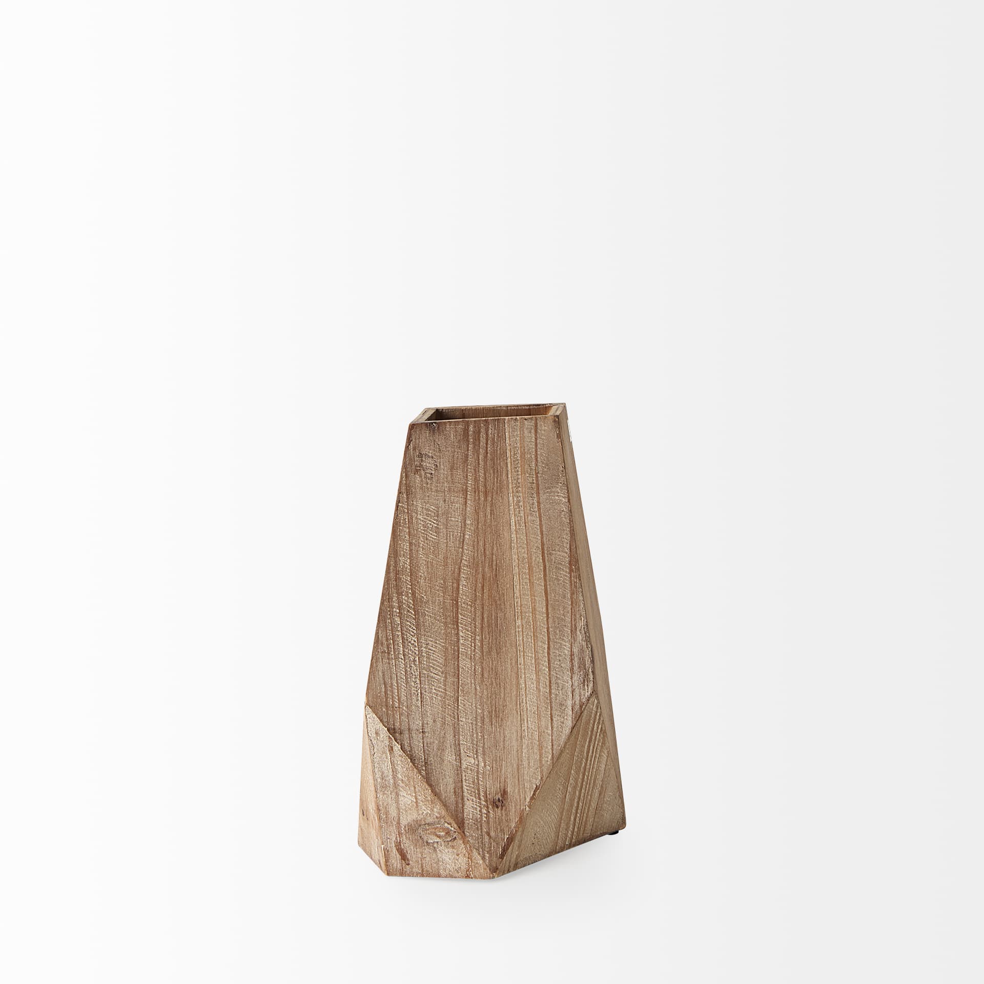 Allen III Tall Natural Wooden Base Oval Vase — product photograph