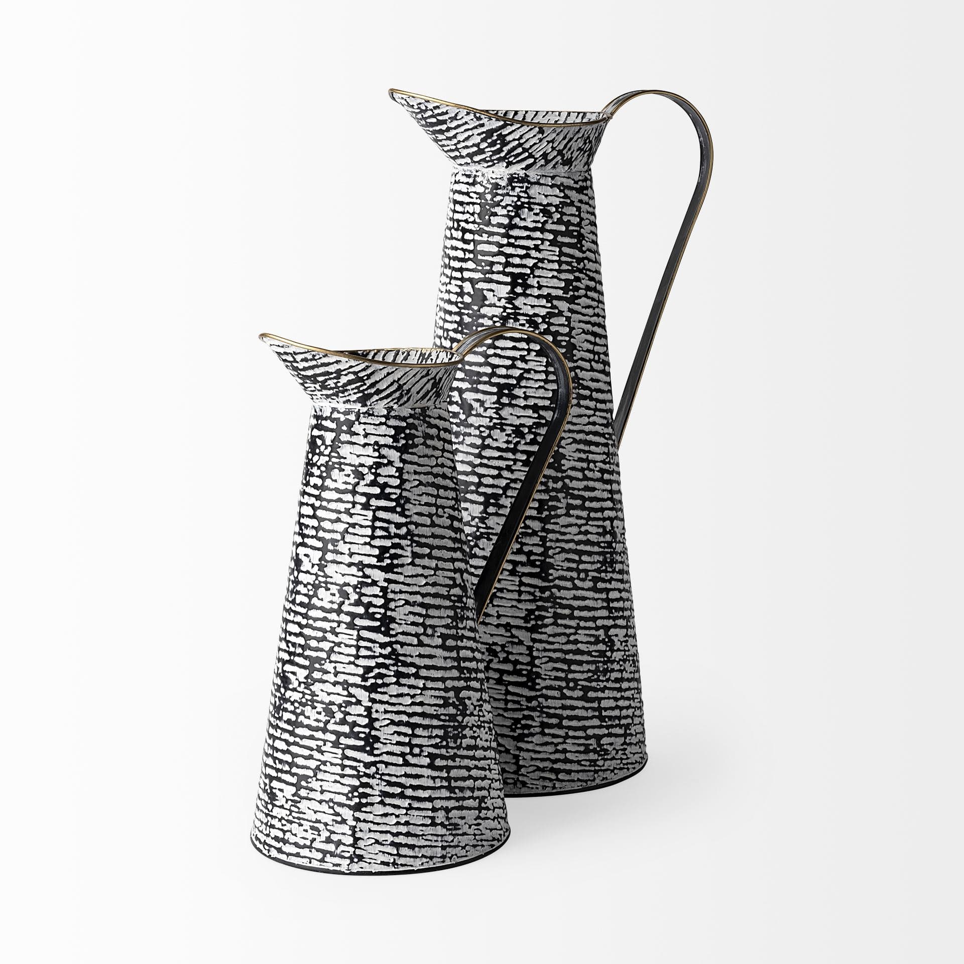 Colette Small Black/White Patterned Vase — product photograph