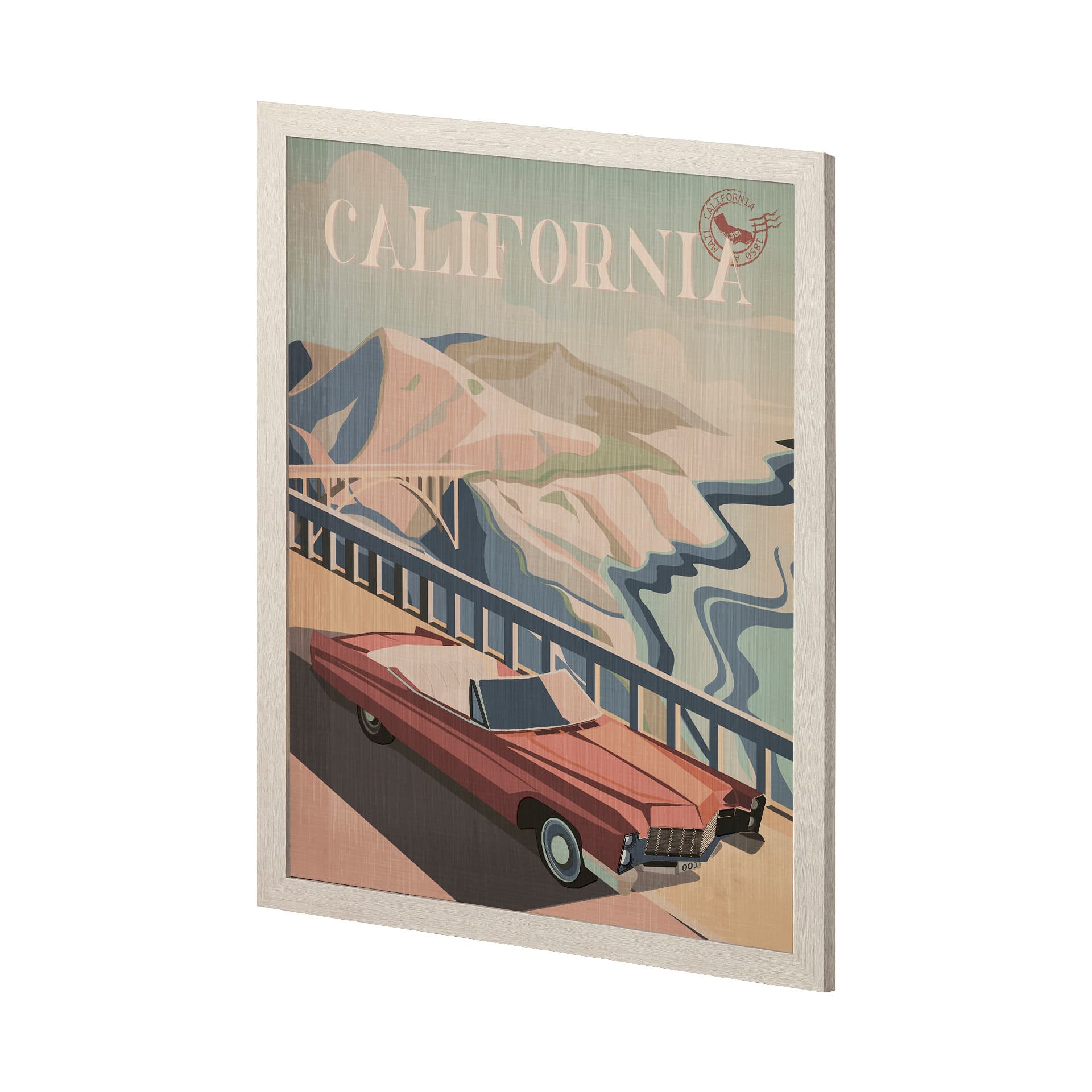 California Go USA (L) by Mercana Studio a Hand Embellished Decograph Framed Art Print — product photograph