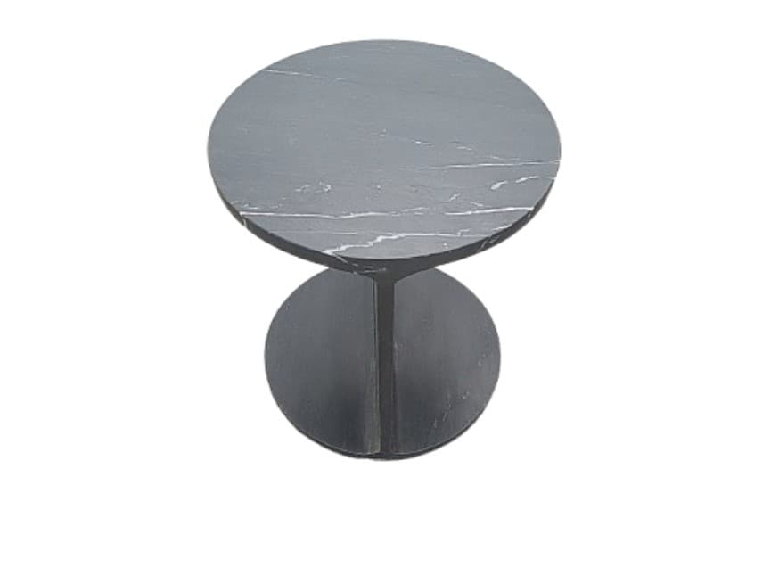 Forma Nero Black Marble Round Side Table — product photograph
