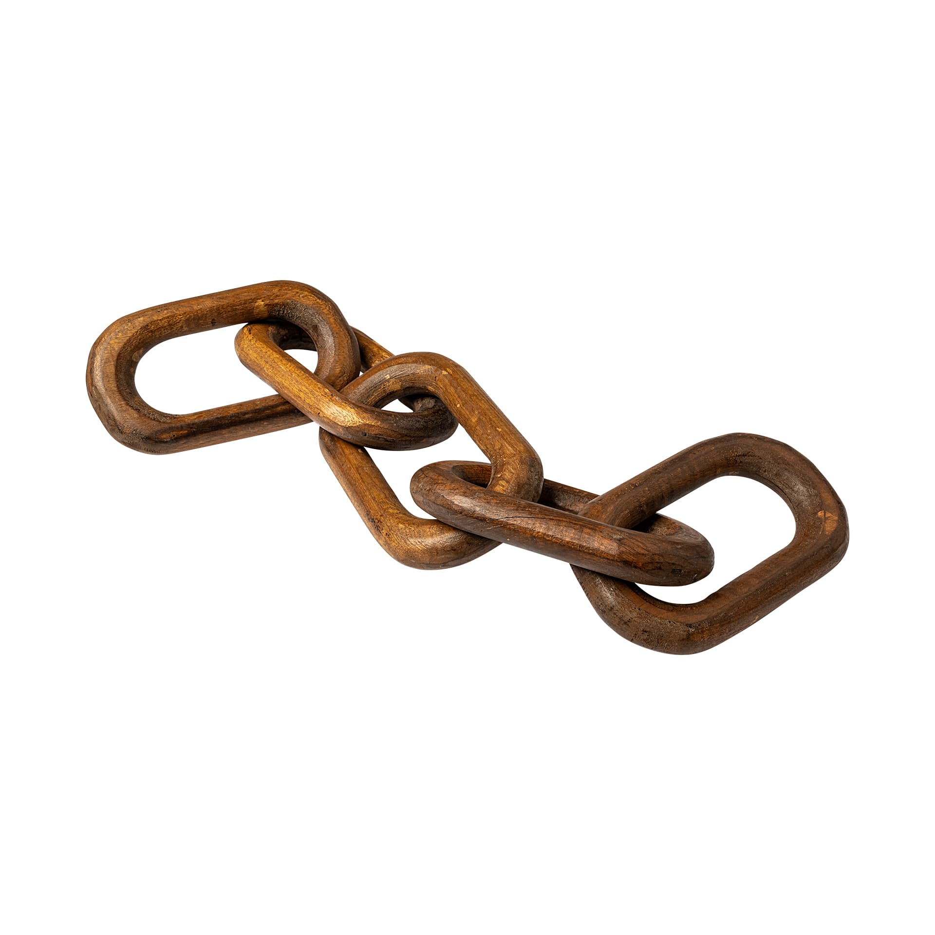 Alix 29L x 5W Brown Wooden Hand-Made 5 Link Chain — product photograph