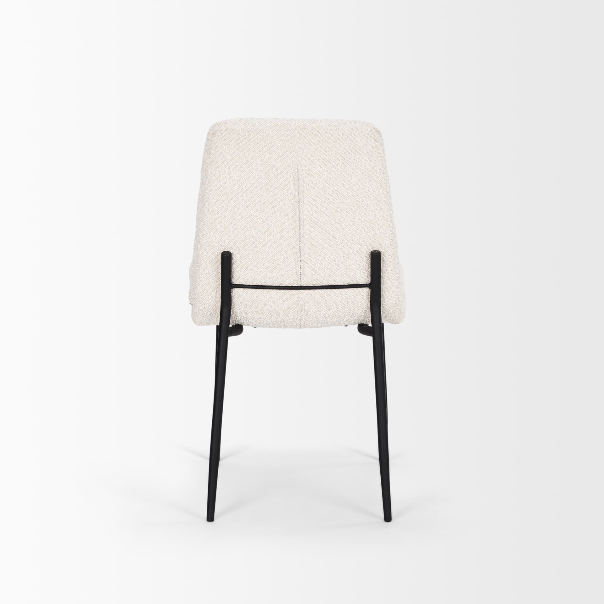 Eve Curved Back Dining Side Chair | Cream Boucle w/ Black Metal — product photograph