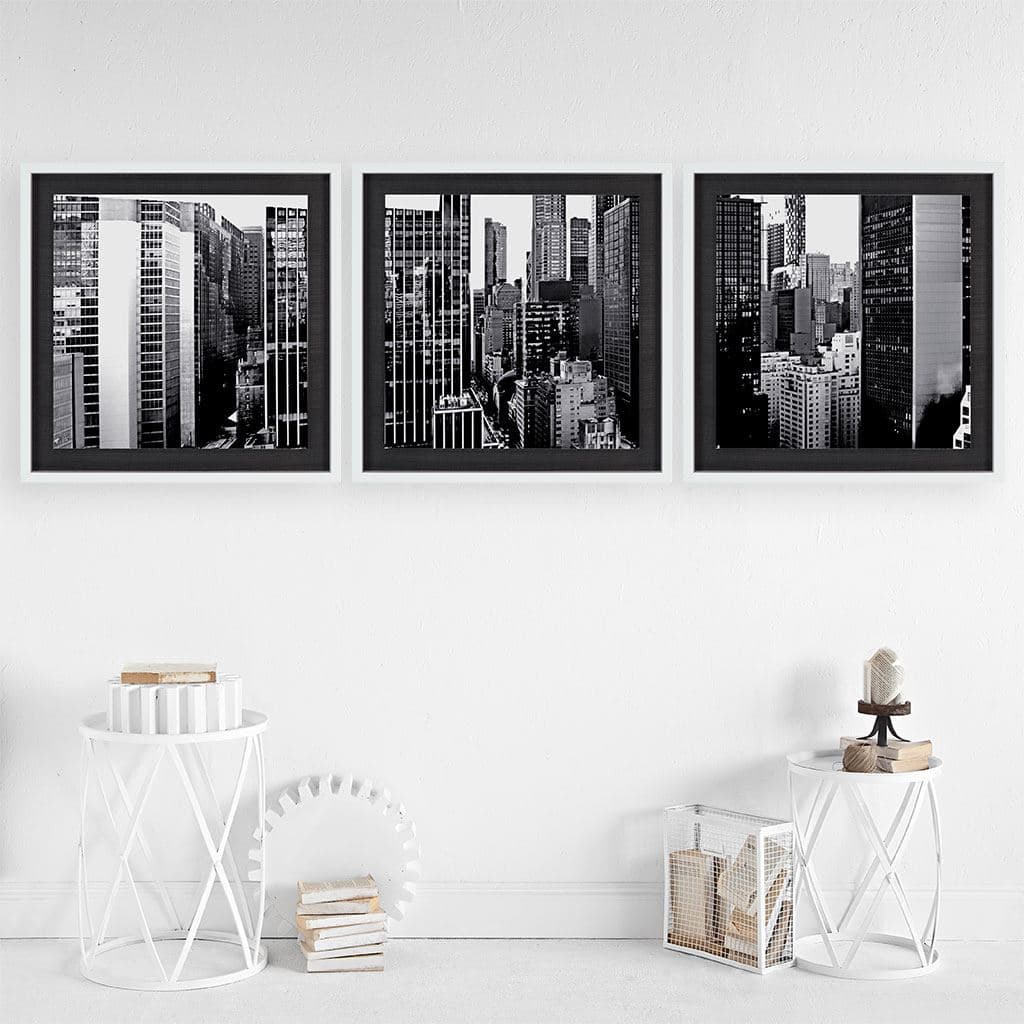 Custom Panorama of NYC VII (MC) (Set of 3) by Jeff Pica Hand Embelished Framed Photo Art Print Matte — product photograph