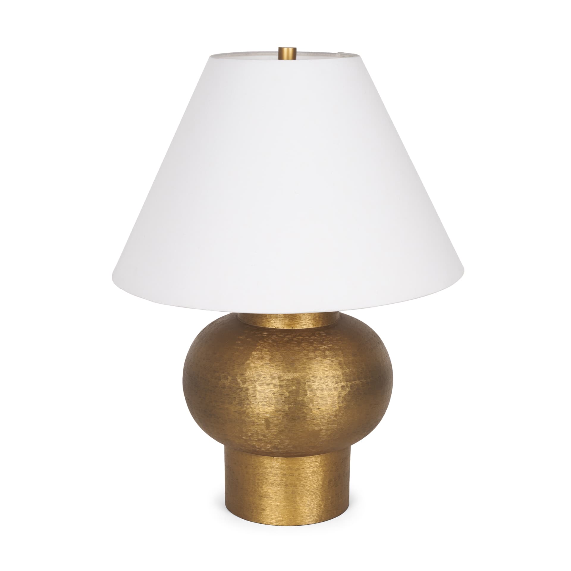 Salaah Antique Gold Brushed Metal w/ Cream Shade Table Lamp — product photograph