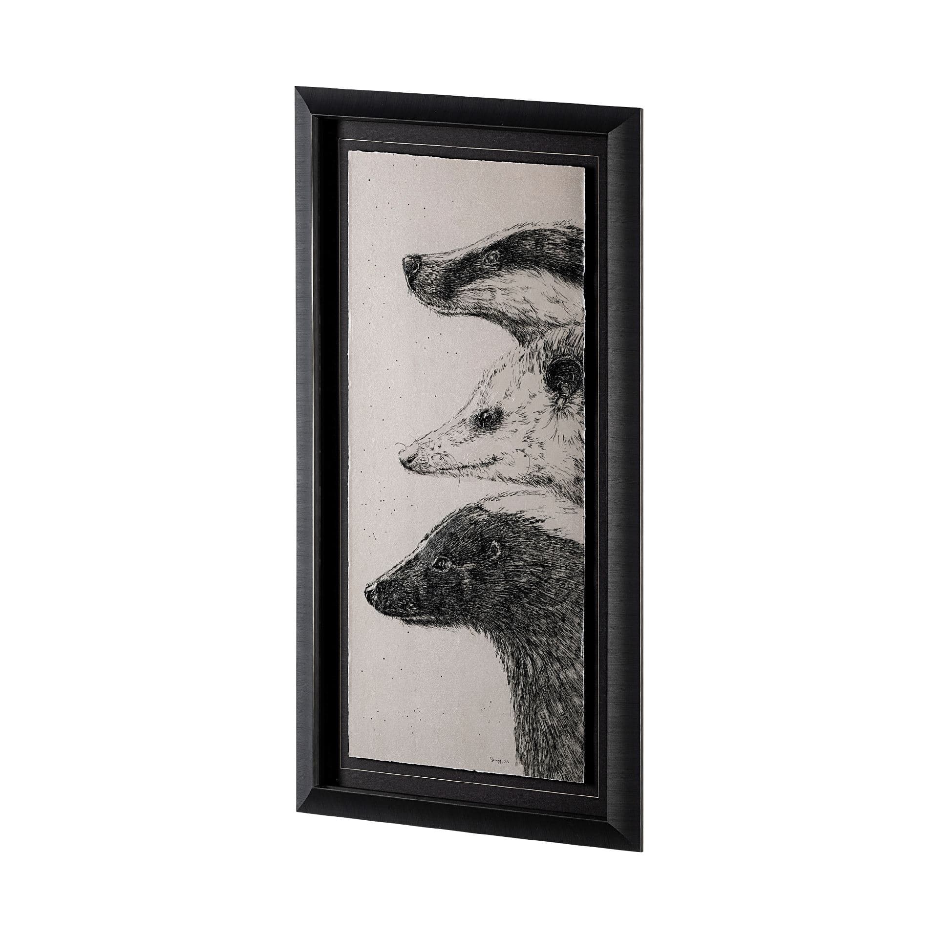 Three is a Crowd I by Mercana Studio a Hand Embellished Textured Framed Art Print Matted under Glass — product photograph