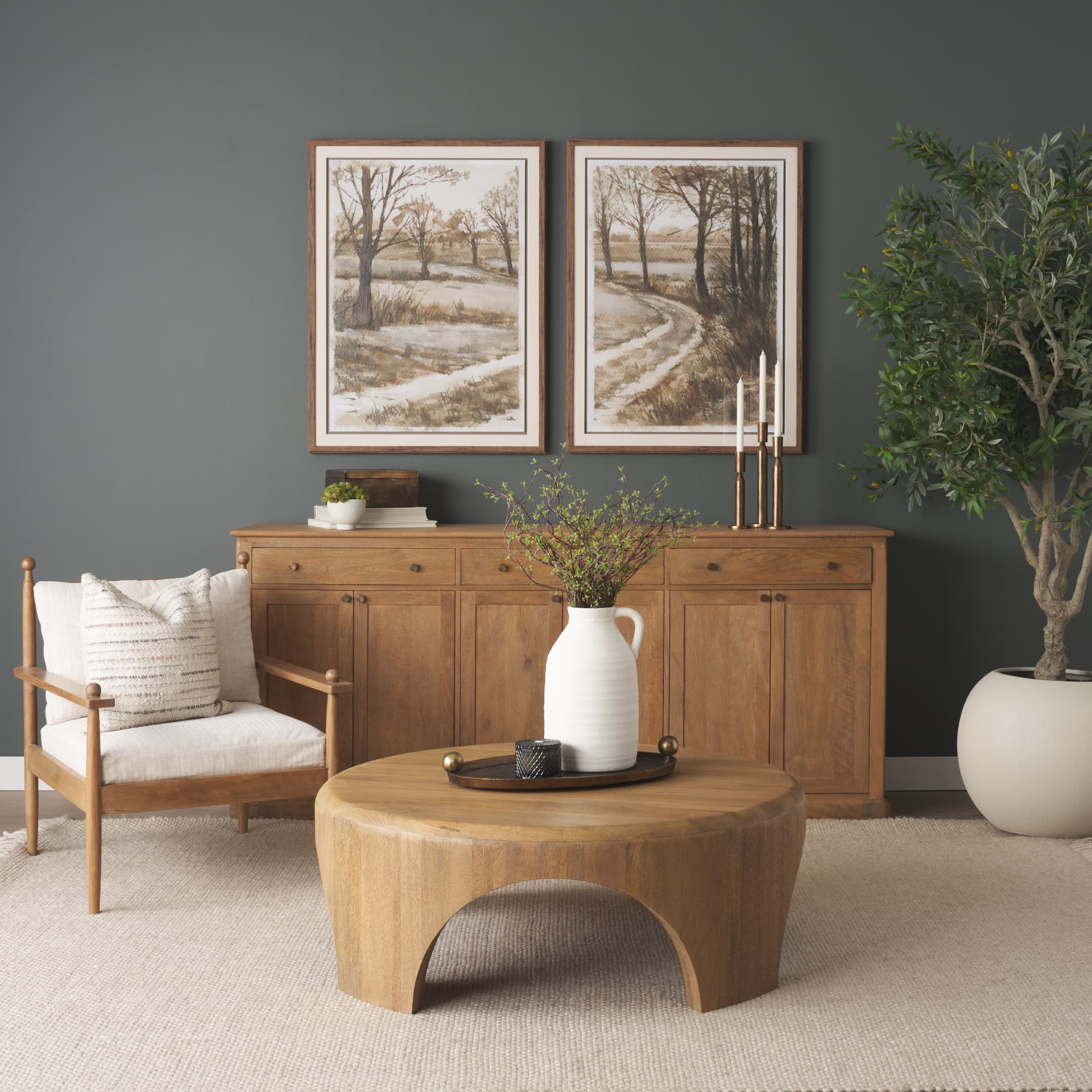 Meadow Memories I by Mercana Studio Hand Embelished Framed Artwork Matted under Glass — in a styled room