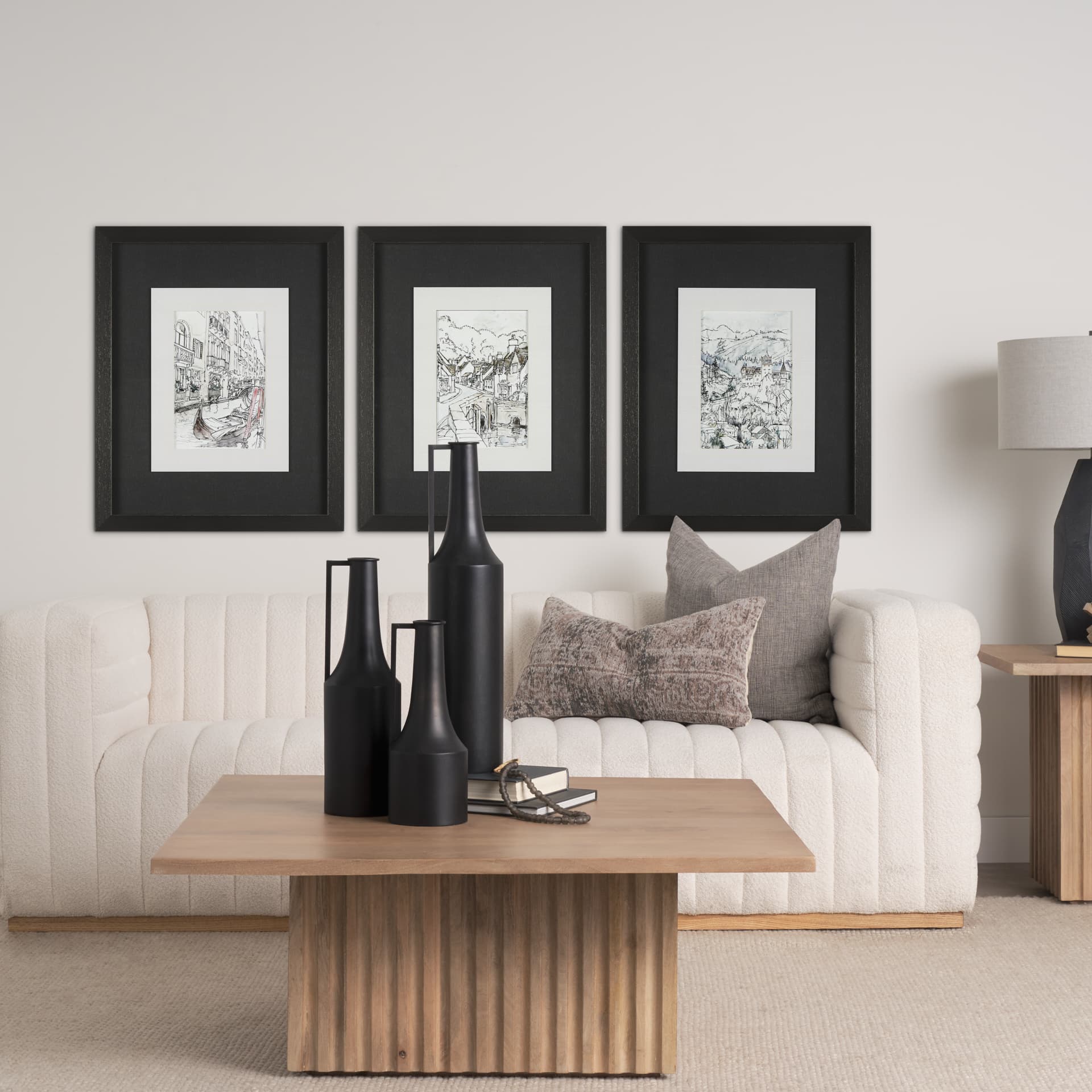 Travel memories V by Natalia a Framed Art Print Matted under Glass — in a styled room