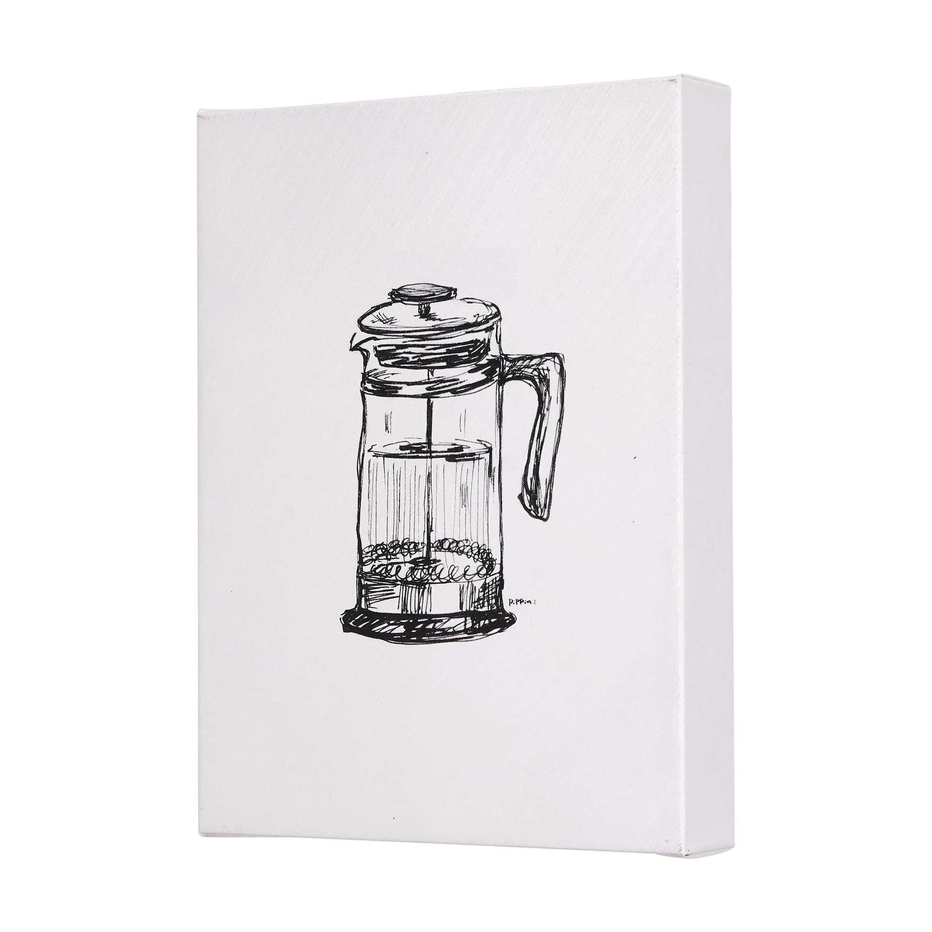 French Press by Mercana Studio a Hand Embellished Textured Canvas — product photograph