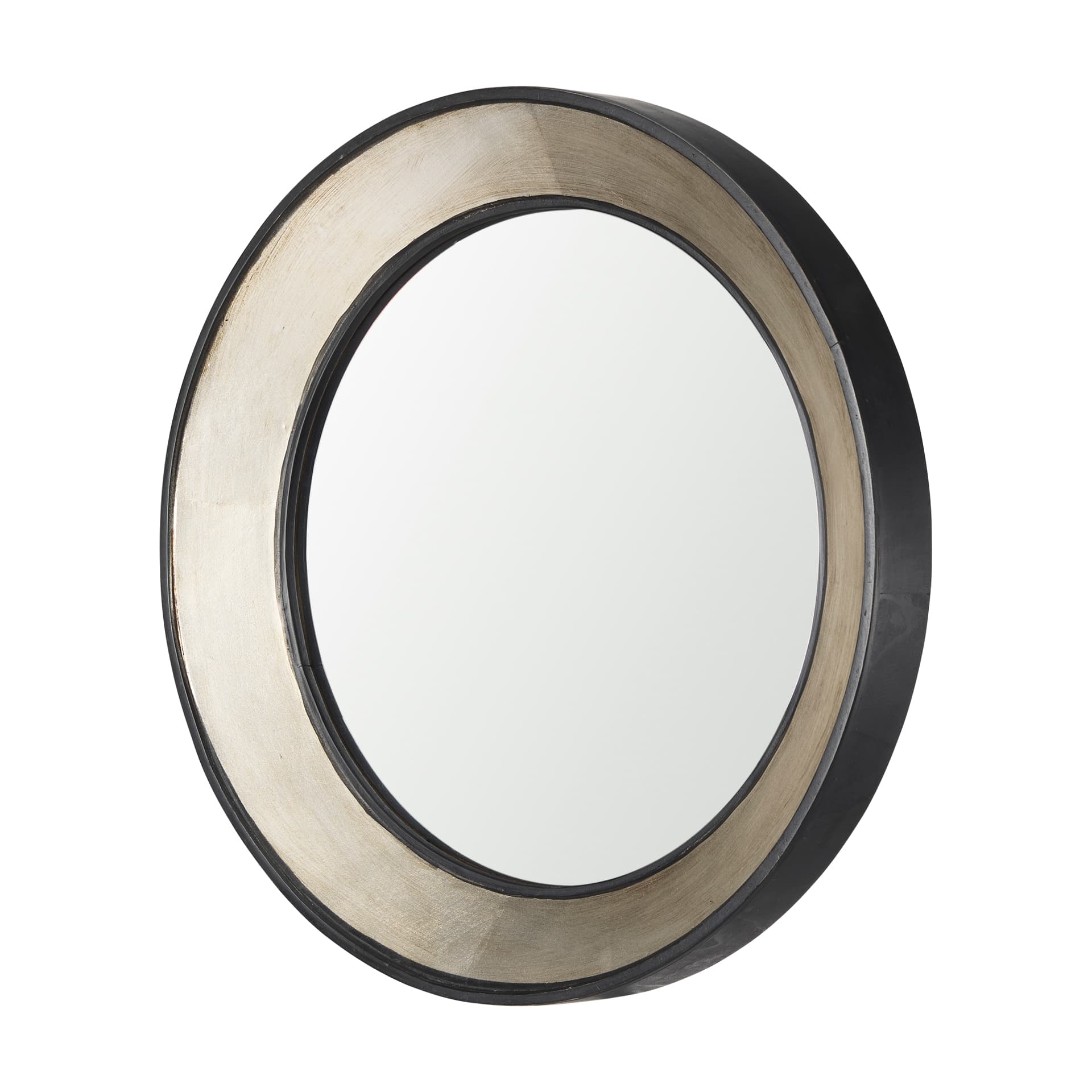 Ovallas 22" Round Champagne Wood Frame Mirror — product photograph