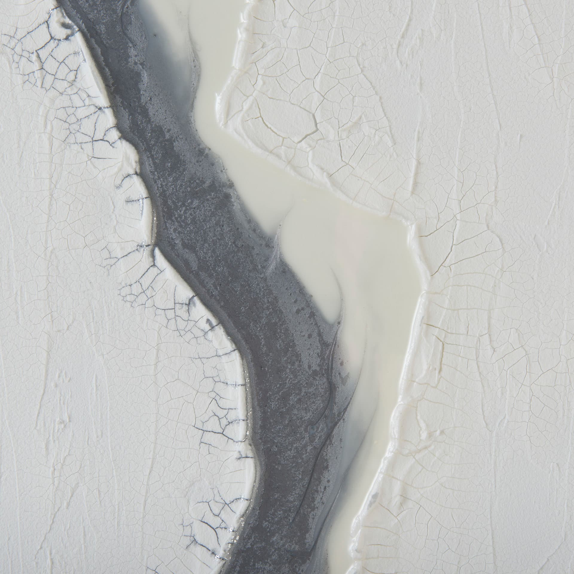 White and Silver River by Studio M a Framed Art Print Matted under Glass — product photograph