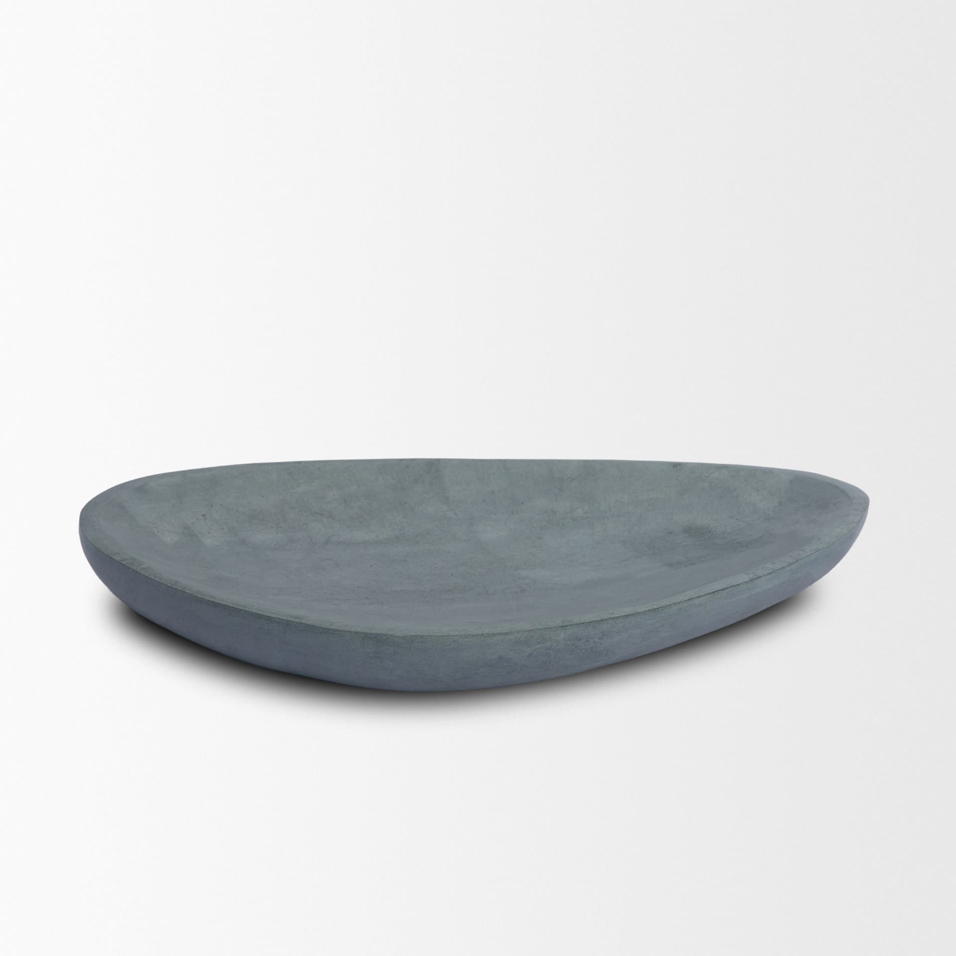 Tria Rounded Triangular Grey Marble Decorative Tray — product photograph