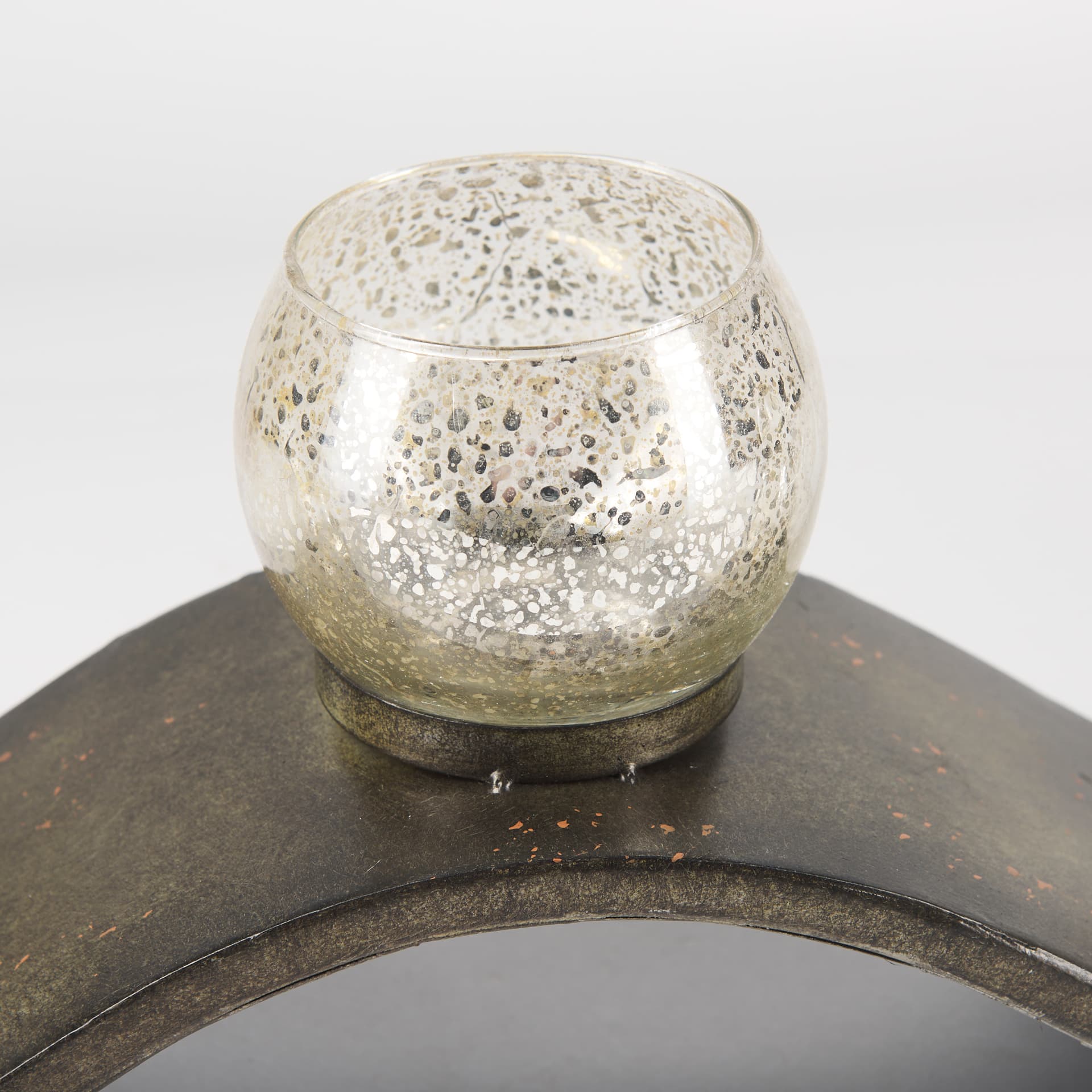 Lux Copper Metal Five Hurricane Glass Holder Table Candle Holder — product photograph