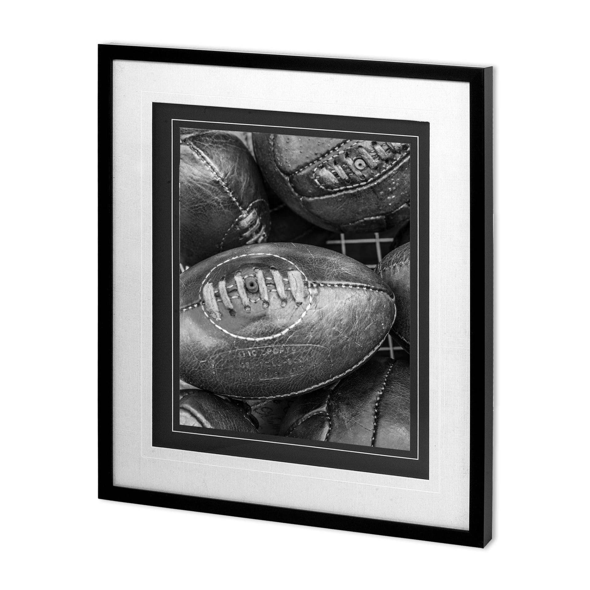 Vintage Sport - Rugby by Frank Assaf a Hand Embellished Textured Framed Art Photo Matted under Glass — product photograph