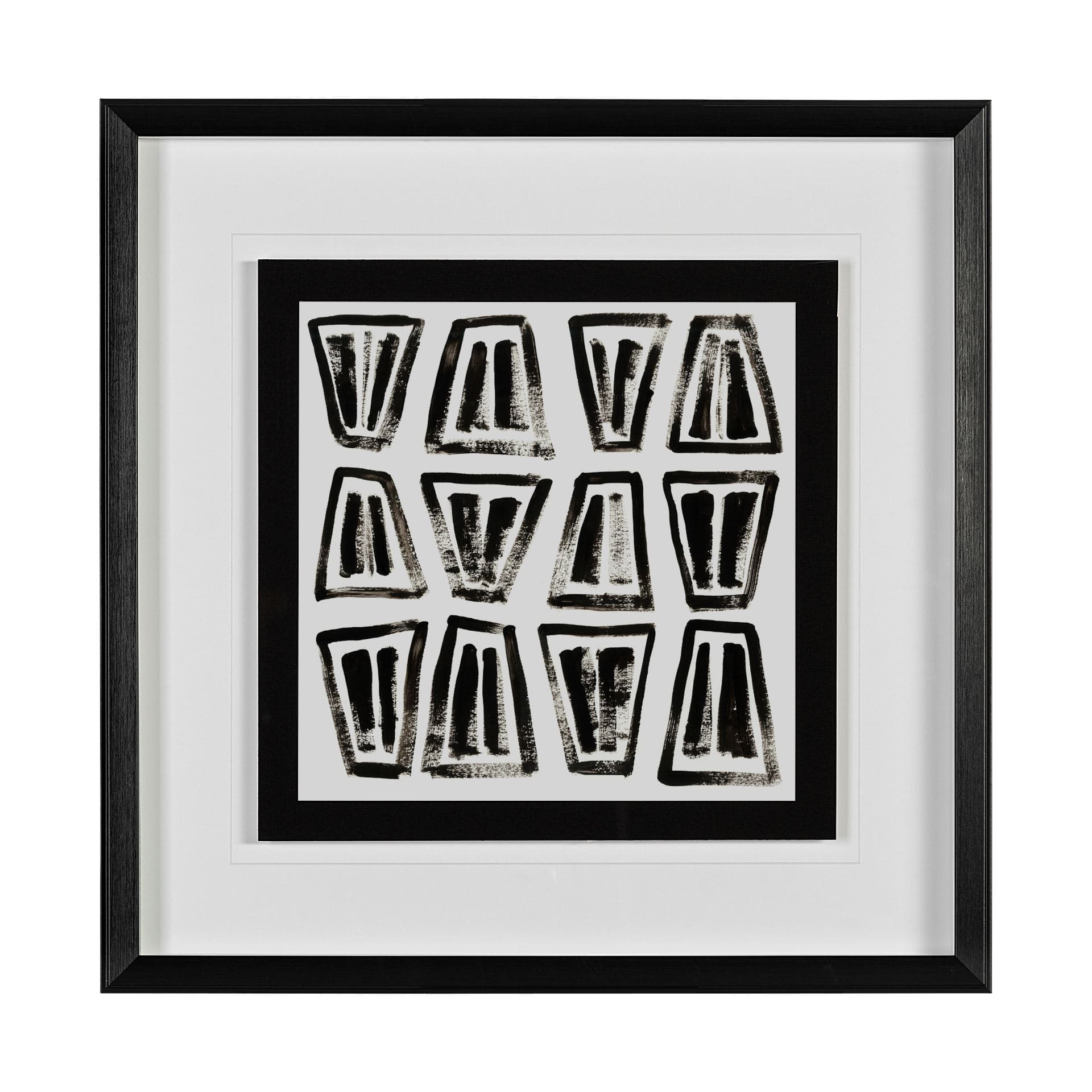 Mixed Signals VI by June Erica Vess a Hand Embellished Textured Framed Art Print Matted under Glass — product photograph