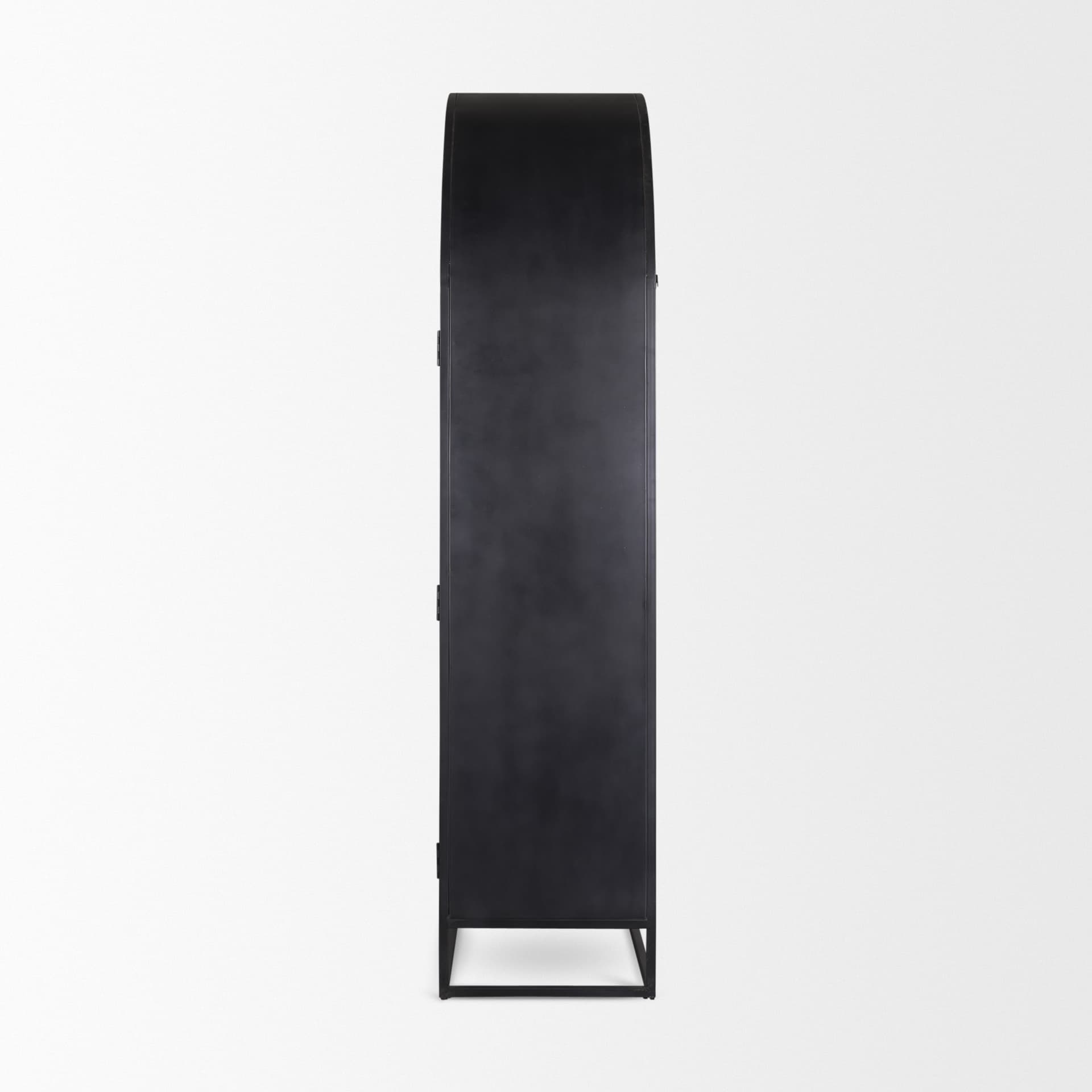 Sloan 42W x 80H Black Wood W/Black Metal Frame Arched Cabinet — product photograph